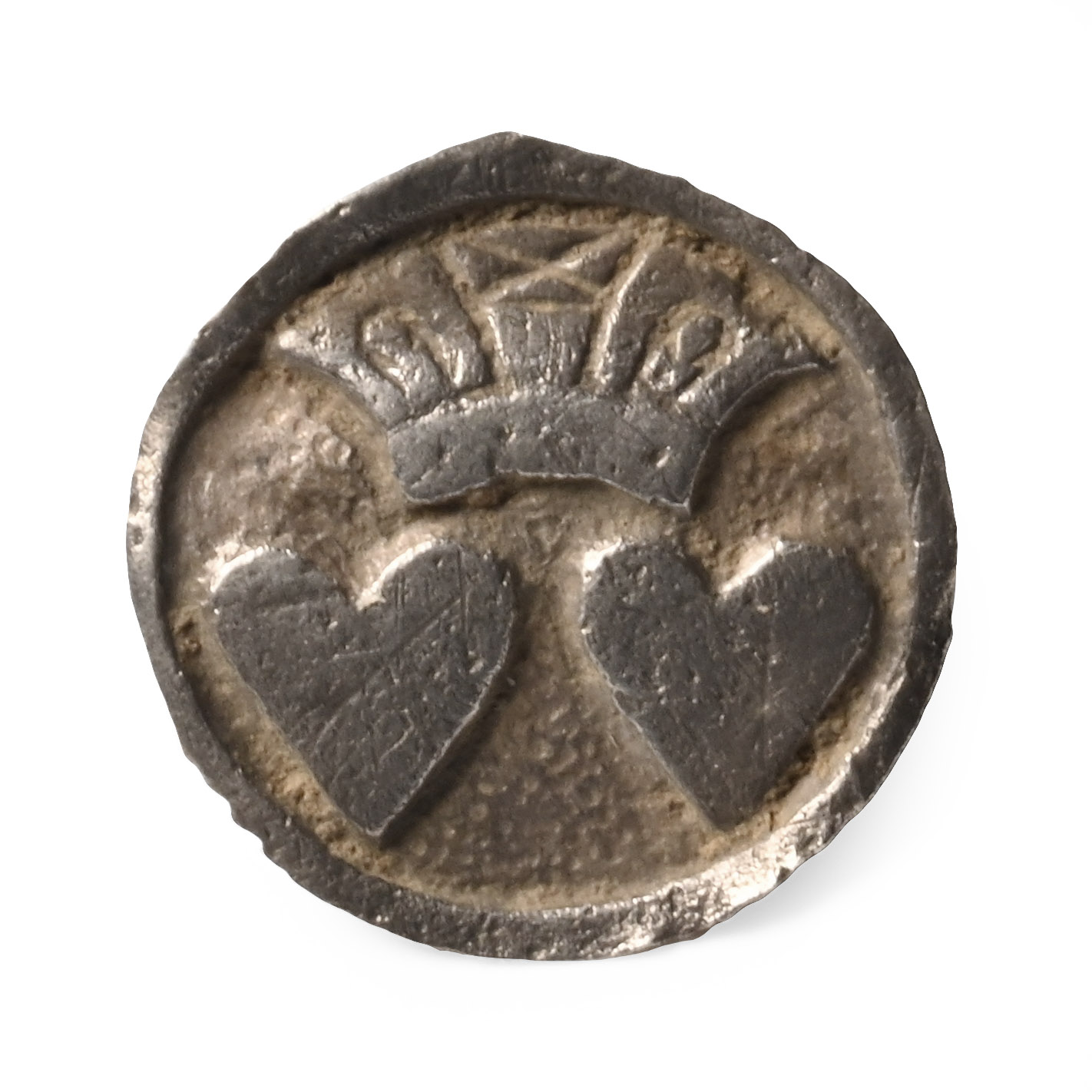 King Charles II and Queen Catherine Commemorative Silver Button