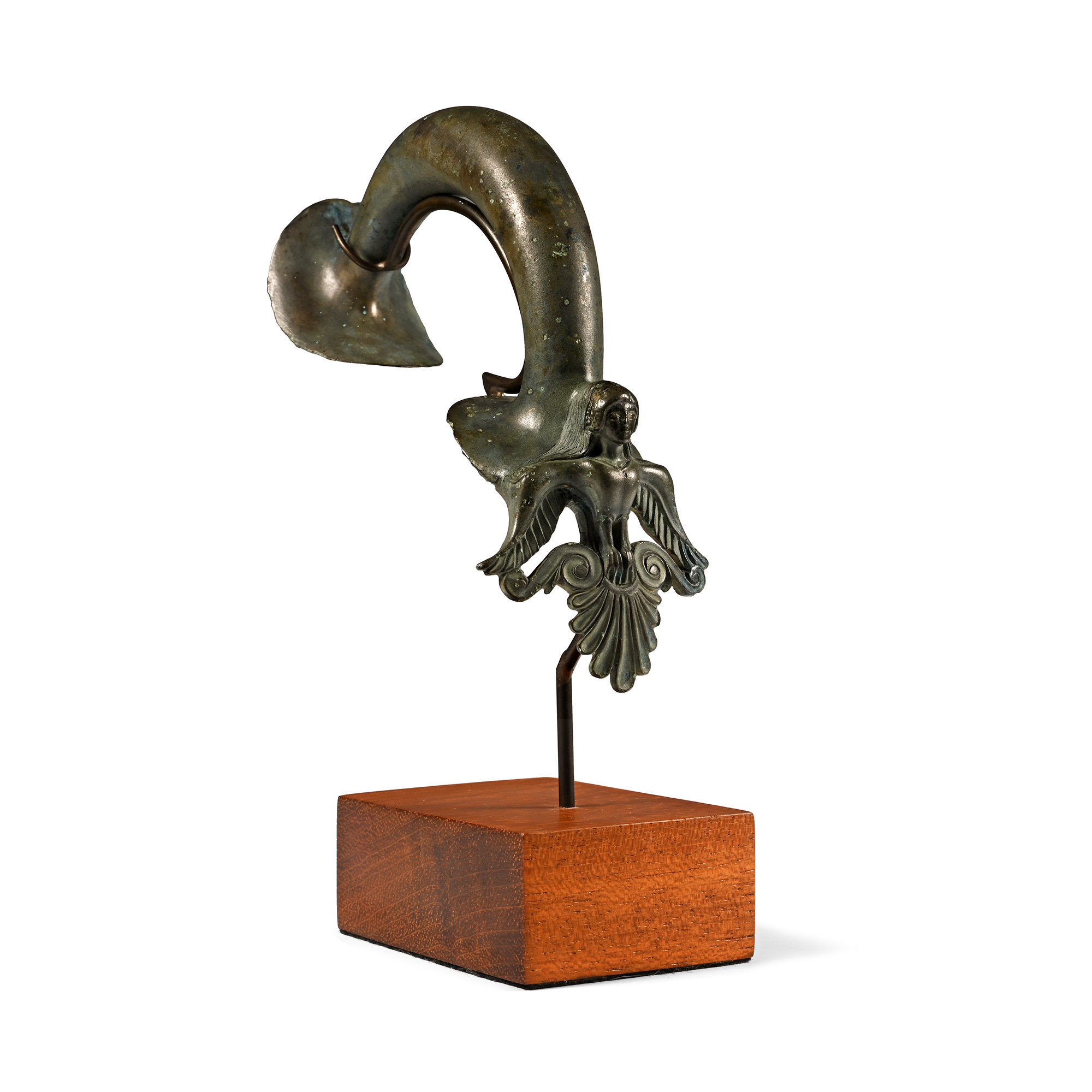 Etruscan Bronze Hydria Handle with Siren
