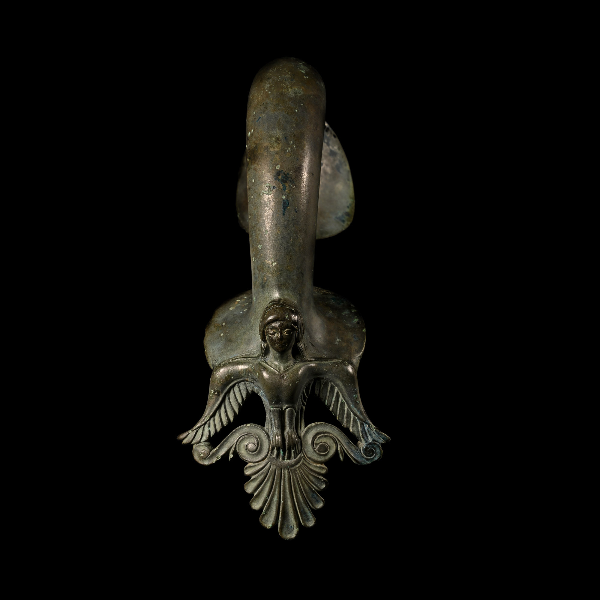 Etruscan Bronze Hydria Handle with Siren