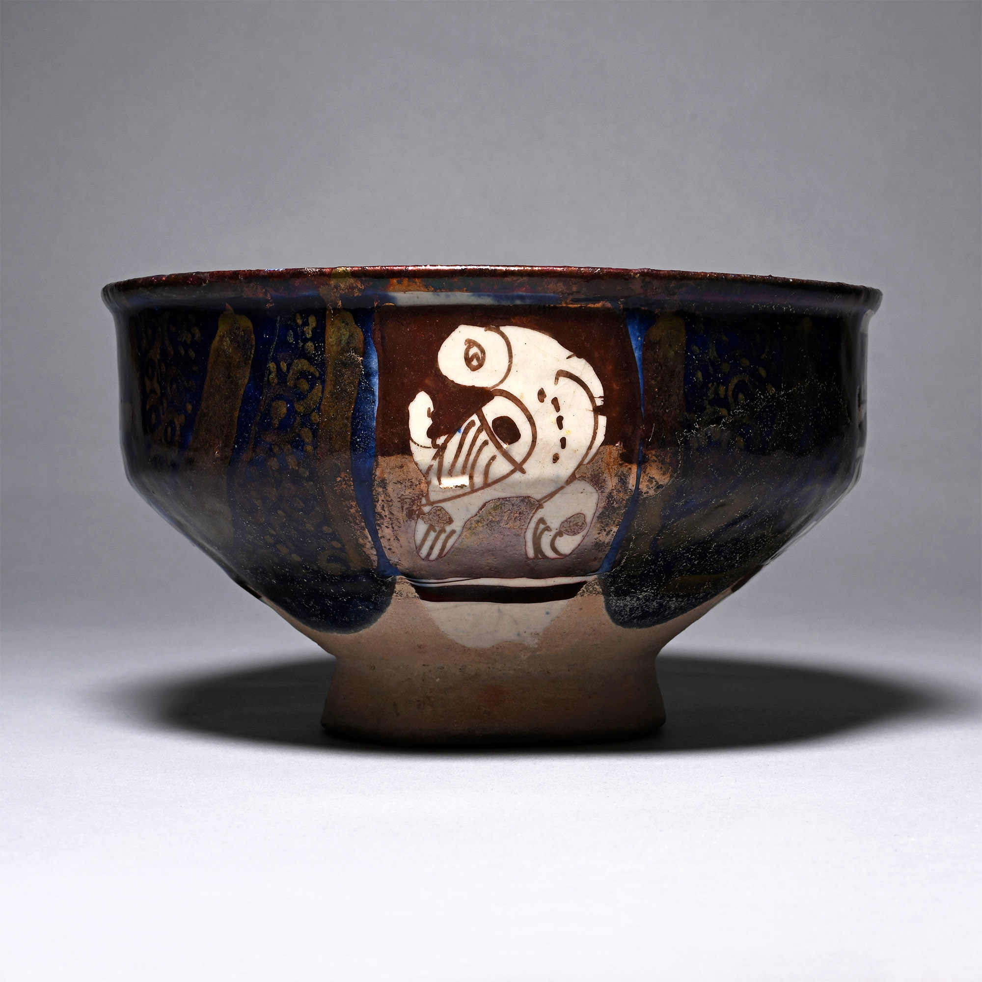 Western Asiatic Cobalt-Blue Footed Ceramic Bowl