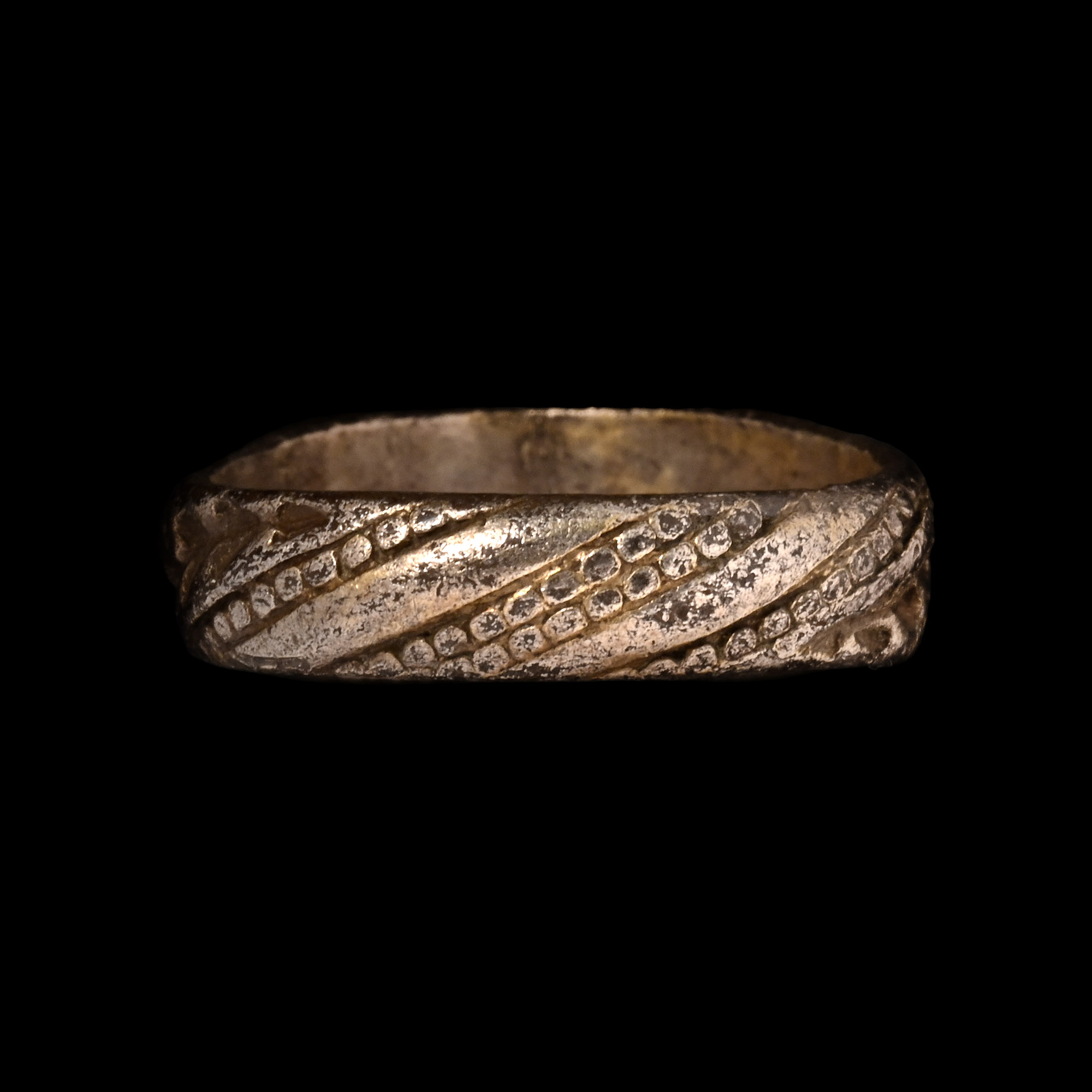 Medieval Silver-Gilt Iconographic Ring with Saints