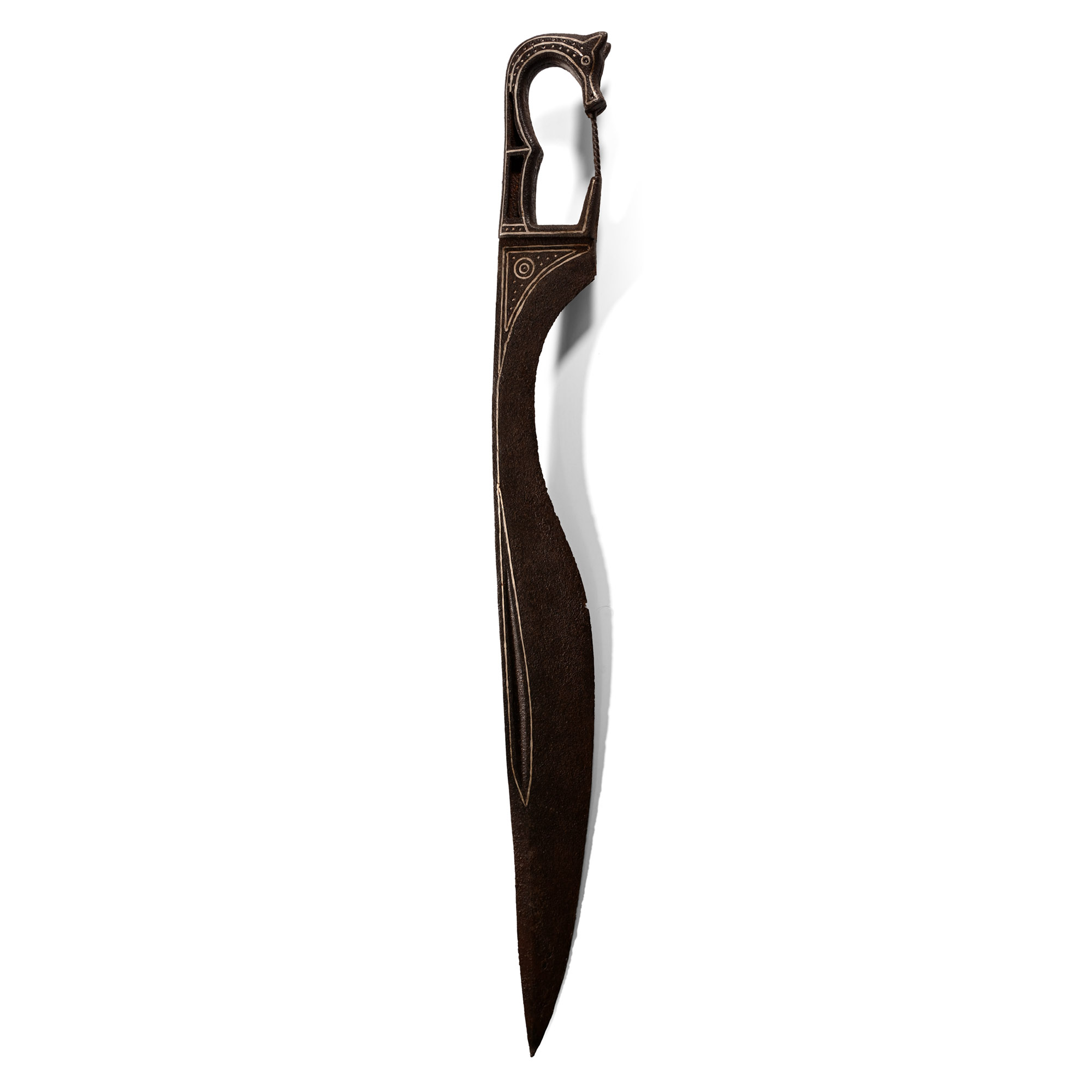 Ibero-Celtic Style Iron Falcata with Inlaid Decoration