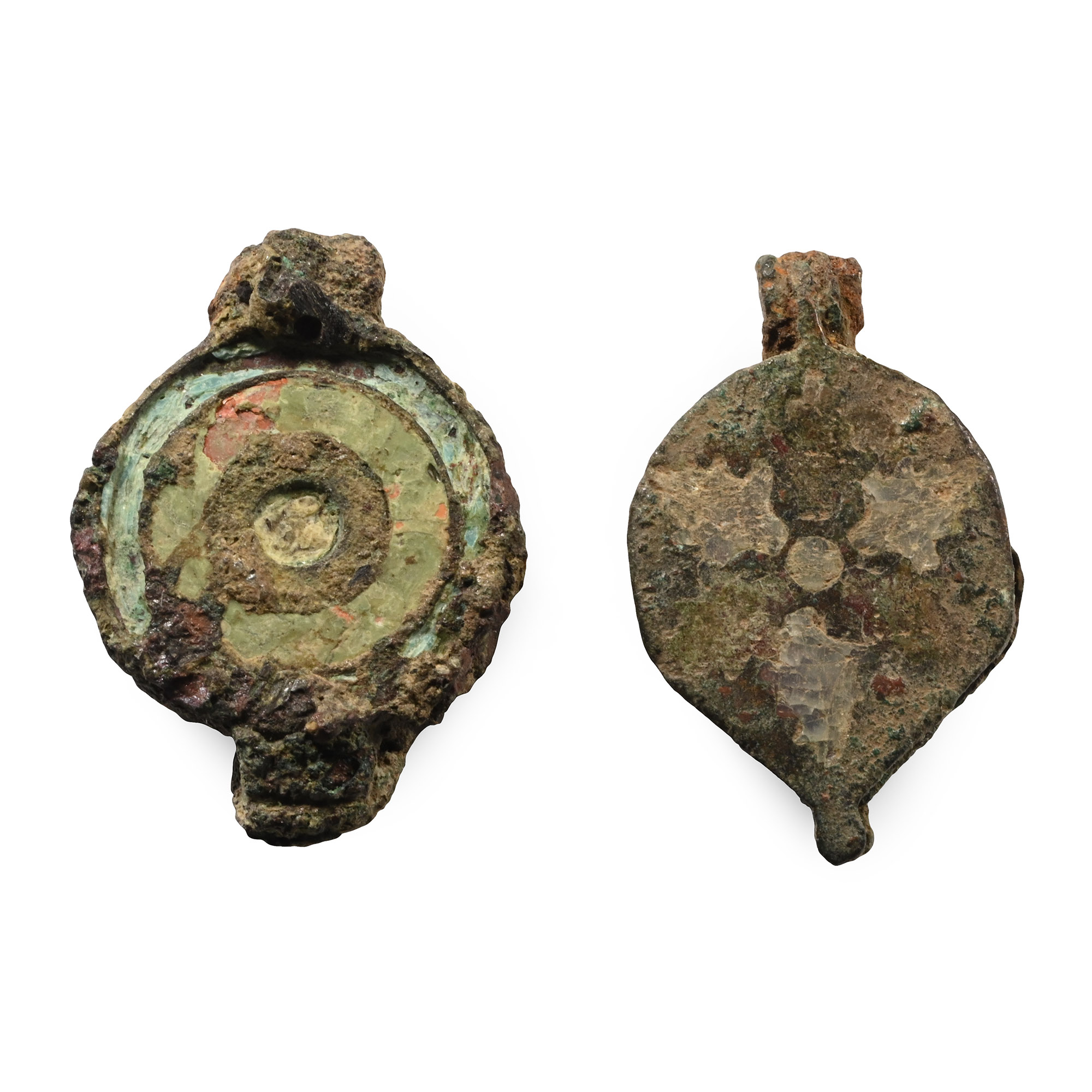 Roman Enamelled Bronze Seal Box Pair