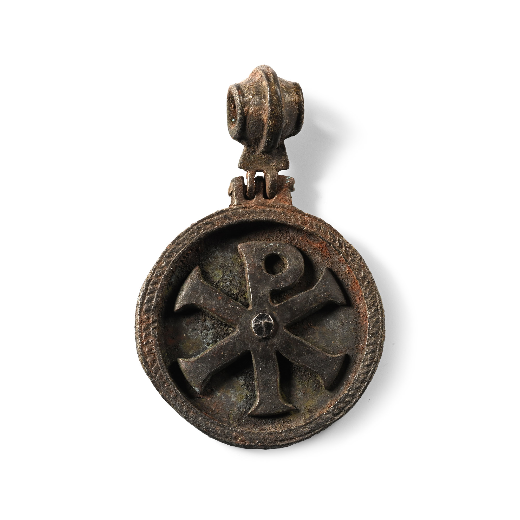 Roman Bronze Chi Rho Pendant