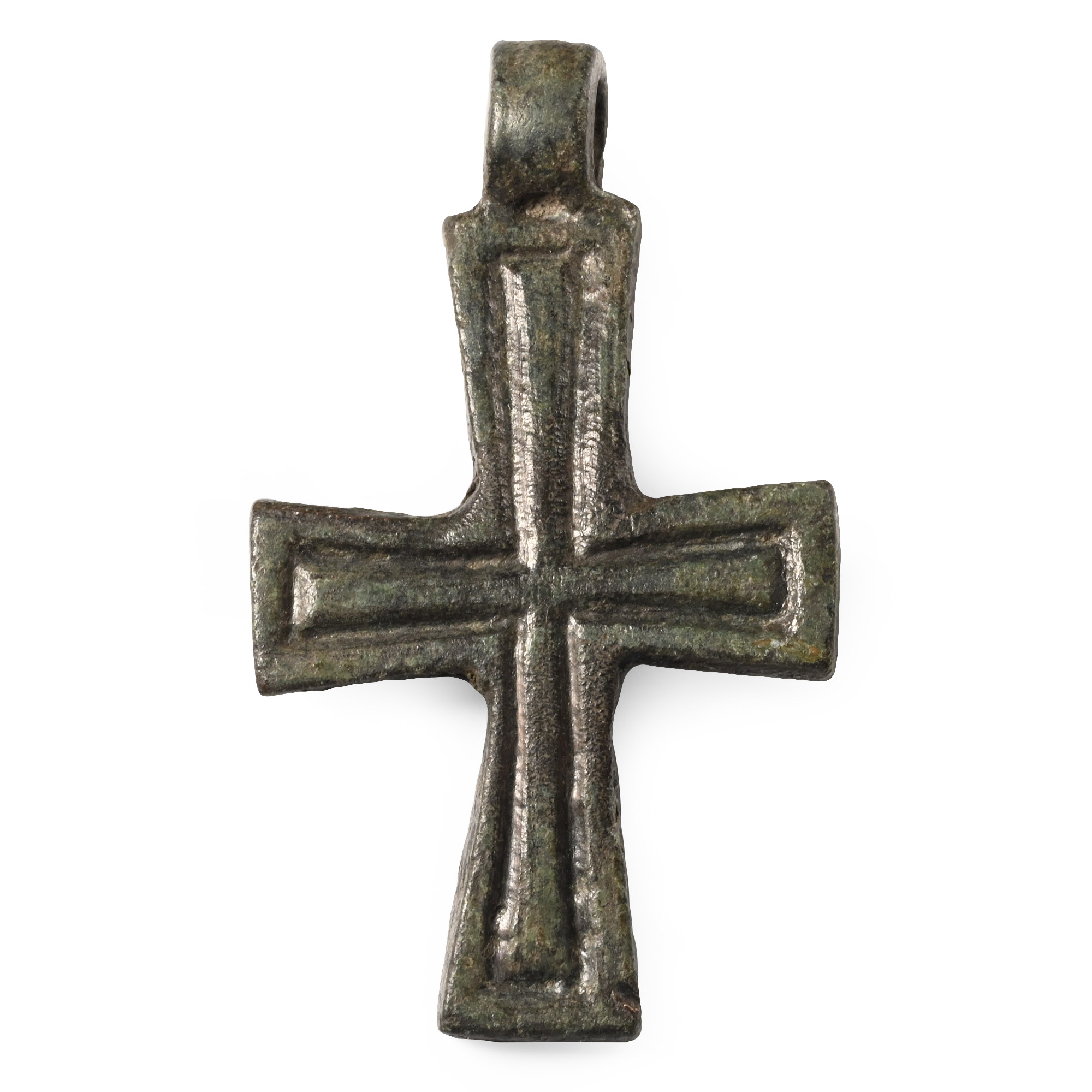 Byzantine Bronze Cross Pendant