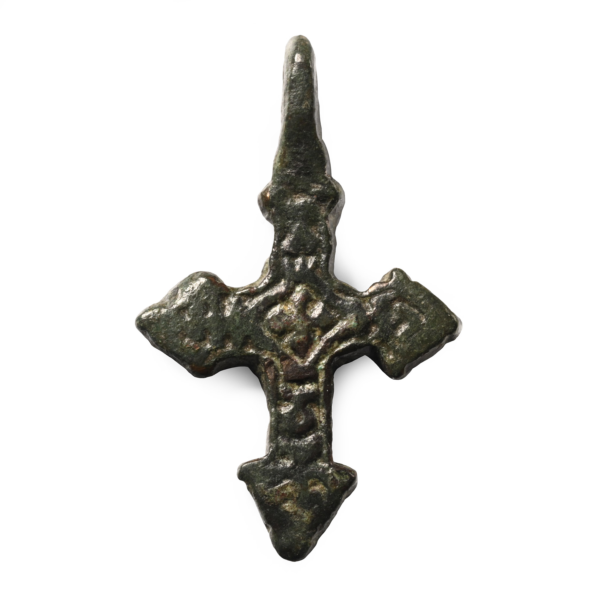 Byzantine Bronze Cross Pendant