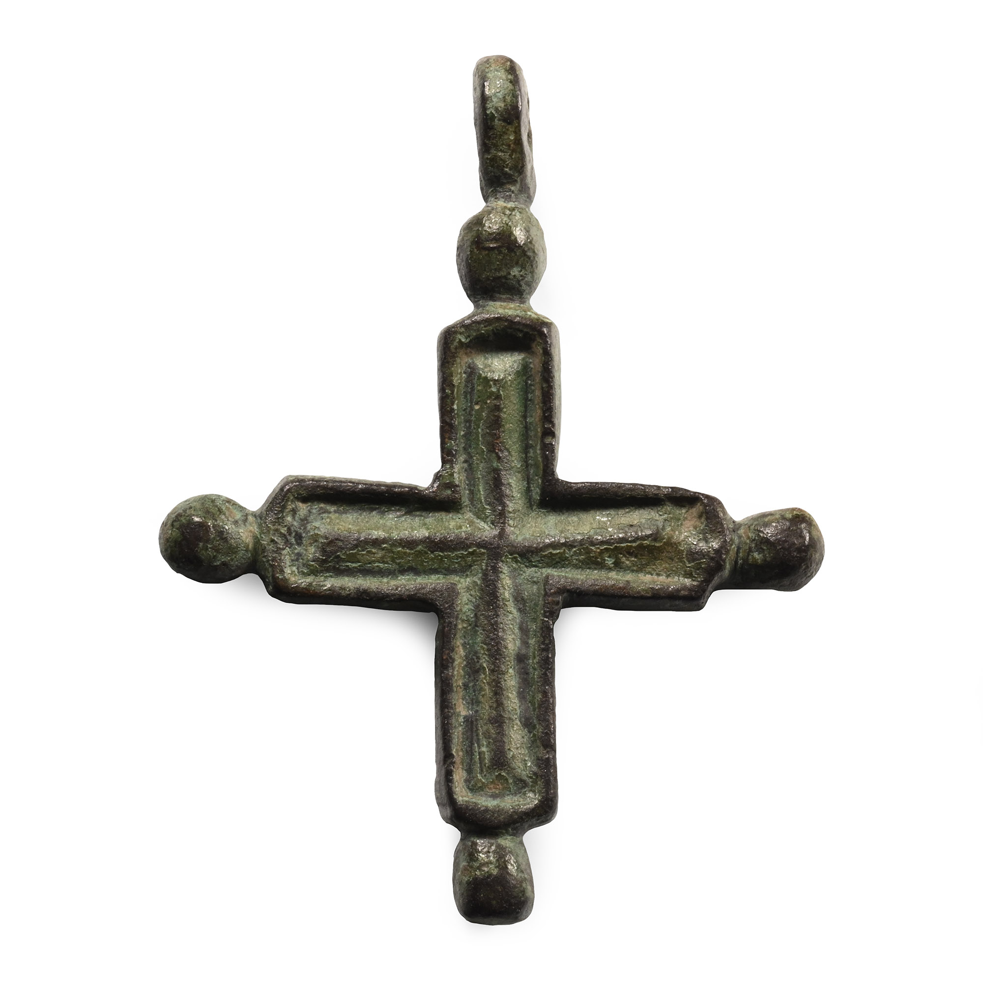 Byzantine Bronze Cross Pendant