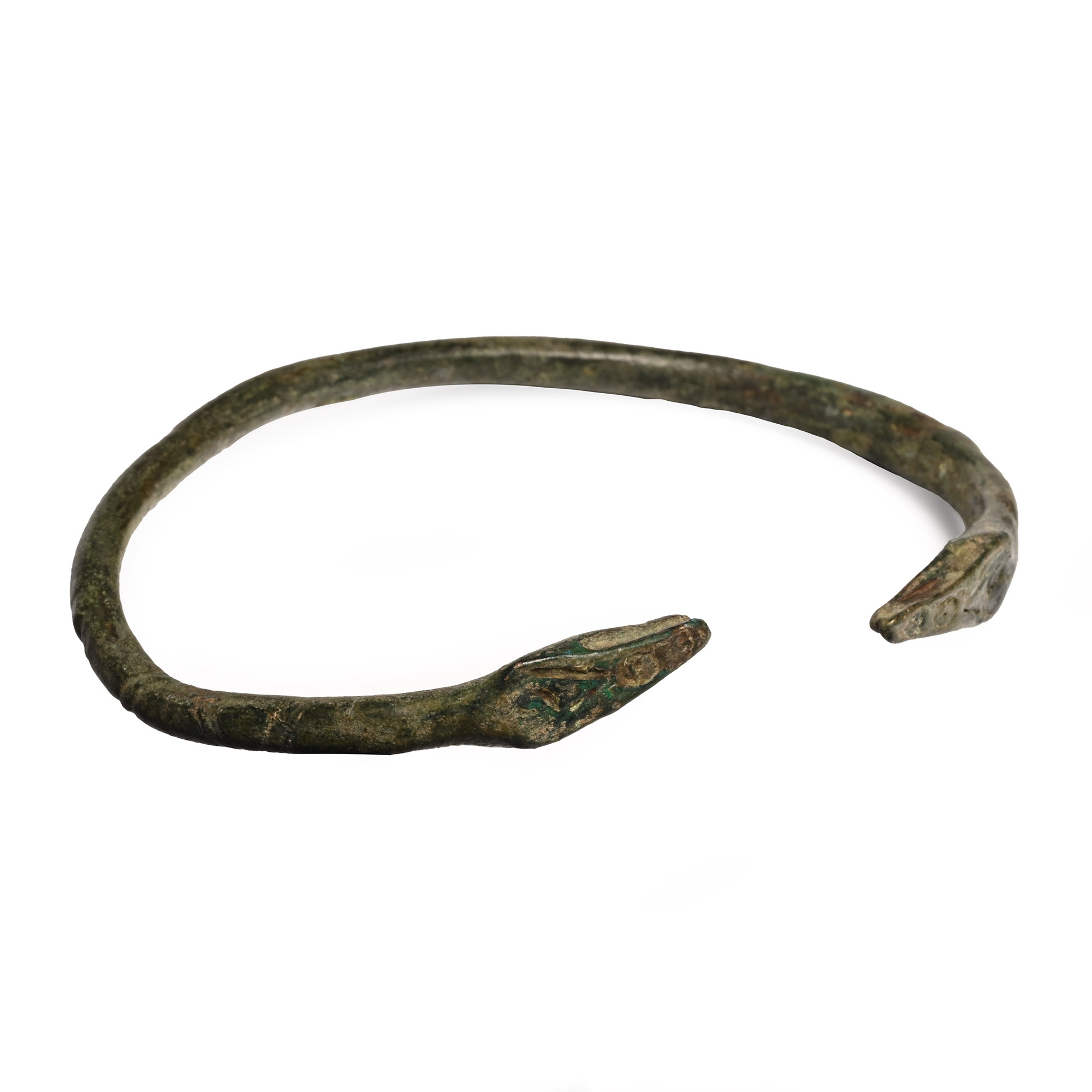 Late Roman Bronze Bracelet with Snake-Heads