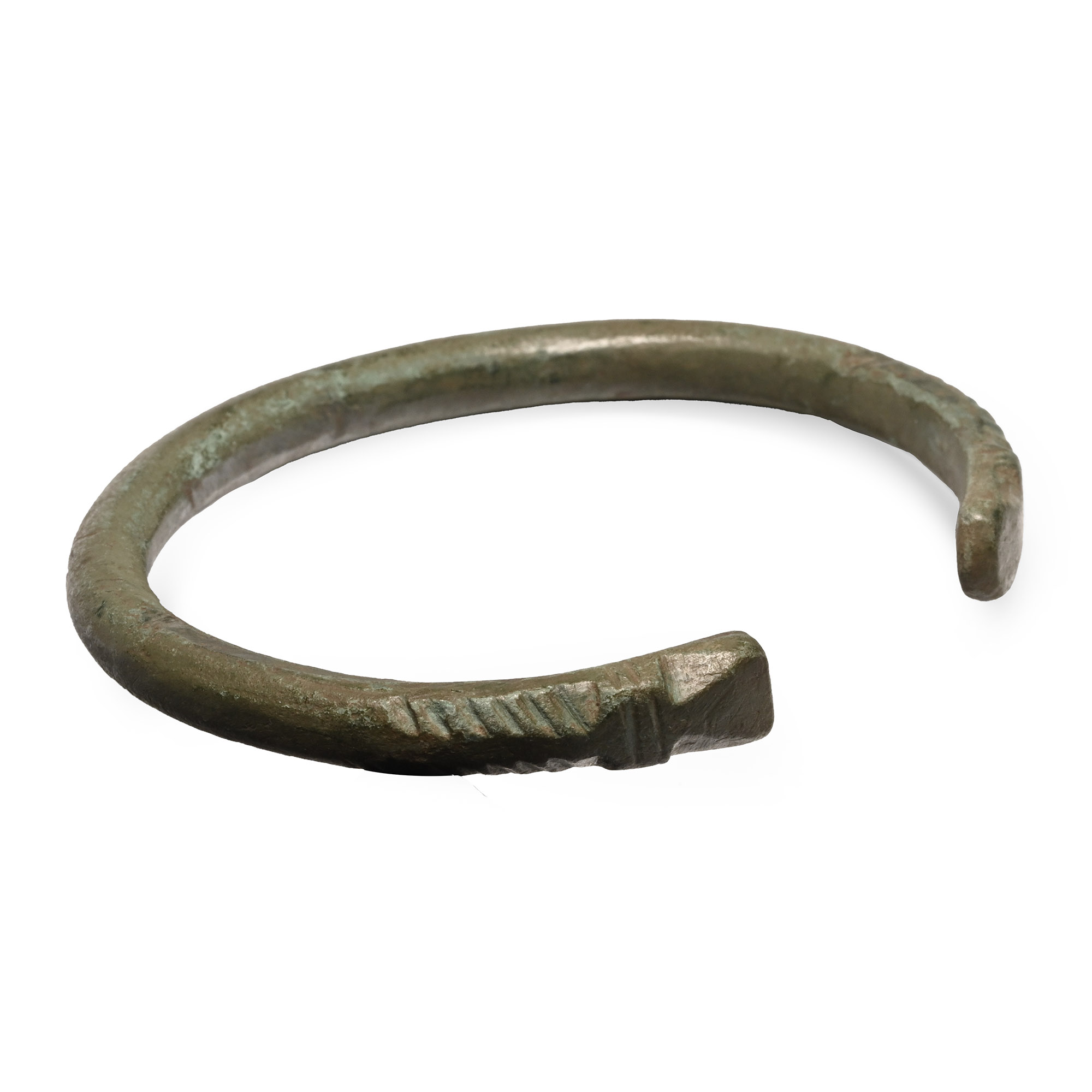 Late Roman Bronze Military Bracelet with Animal-Heads