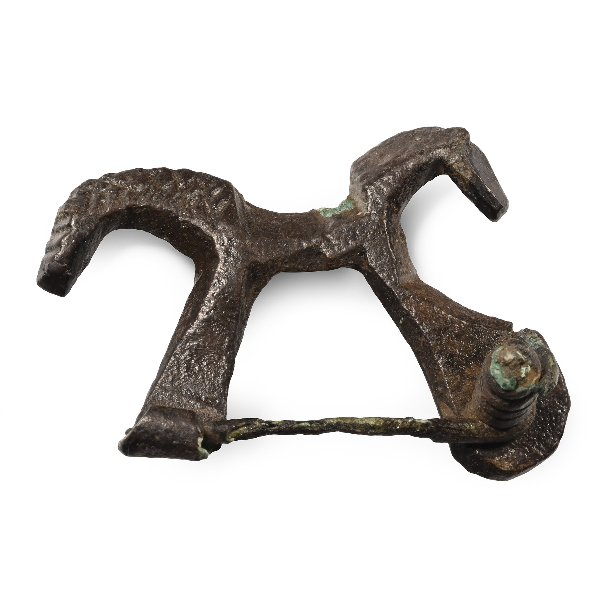 Roman Bronze Double Horse Brooch