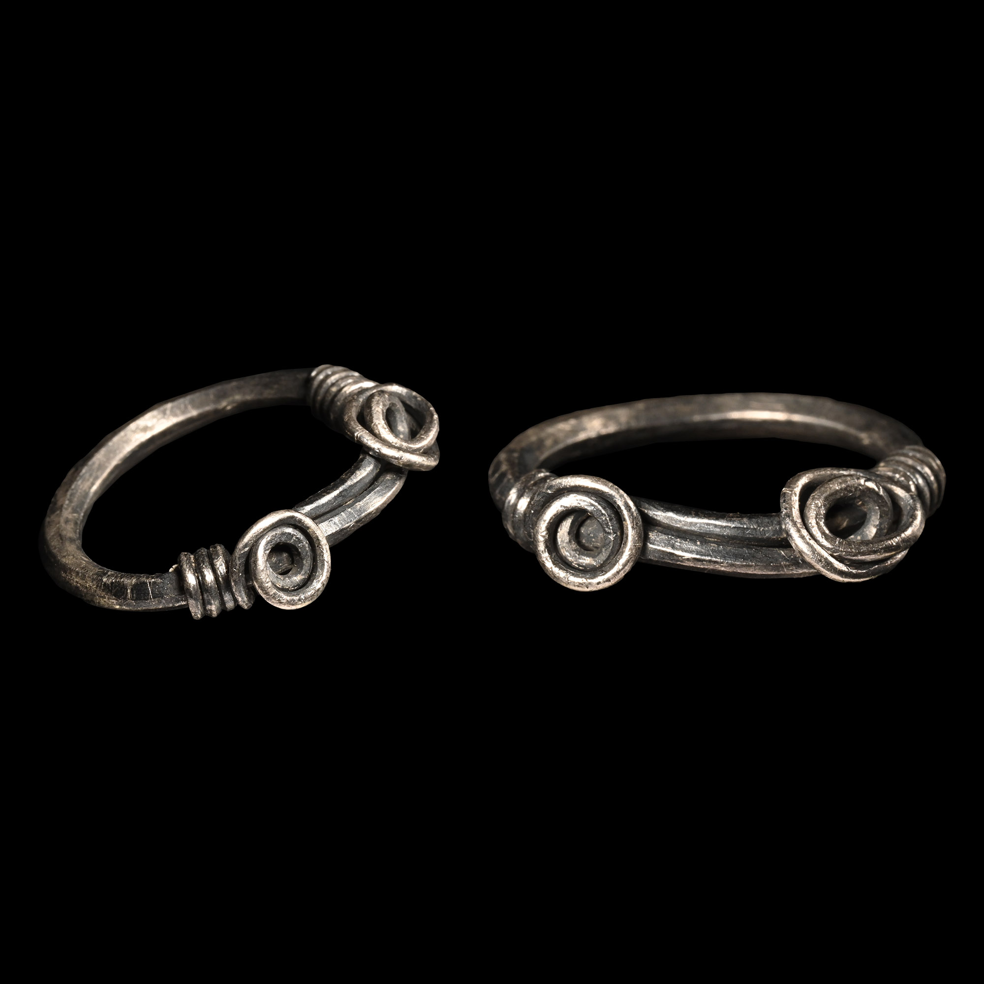Viking Age Silver Ring with Coiled Bezel
