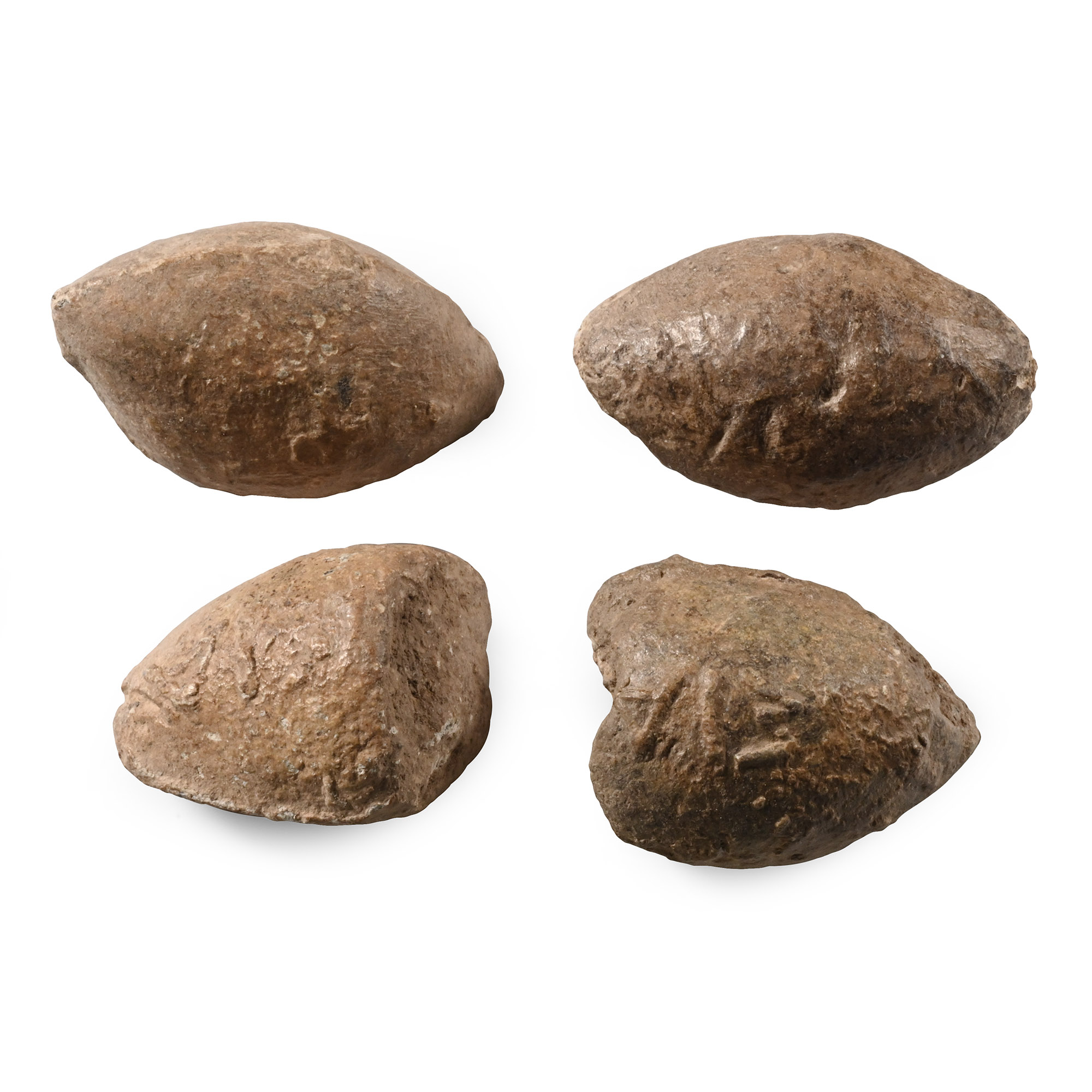 Roman Inscribed Lead Slingshot Group
