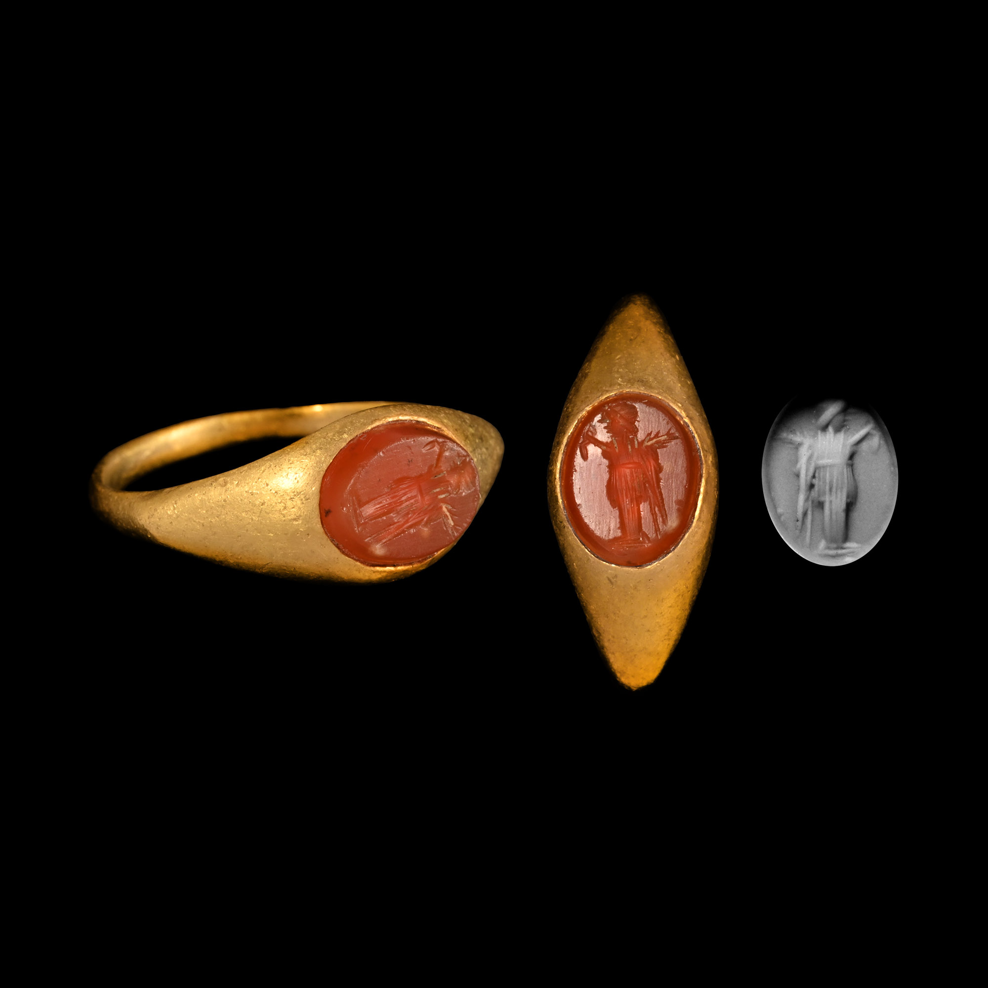 Roman Gold Ring with Victory Gemstone
