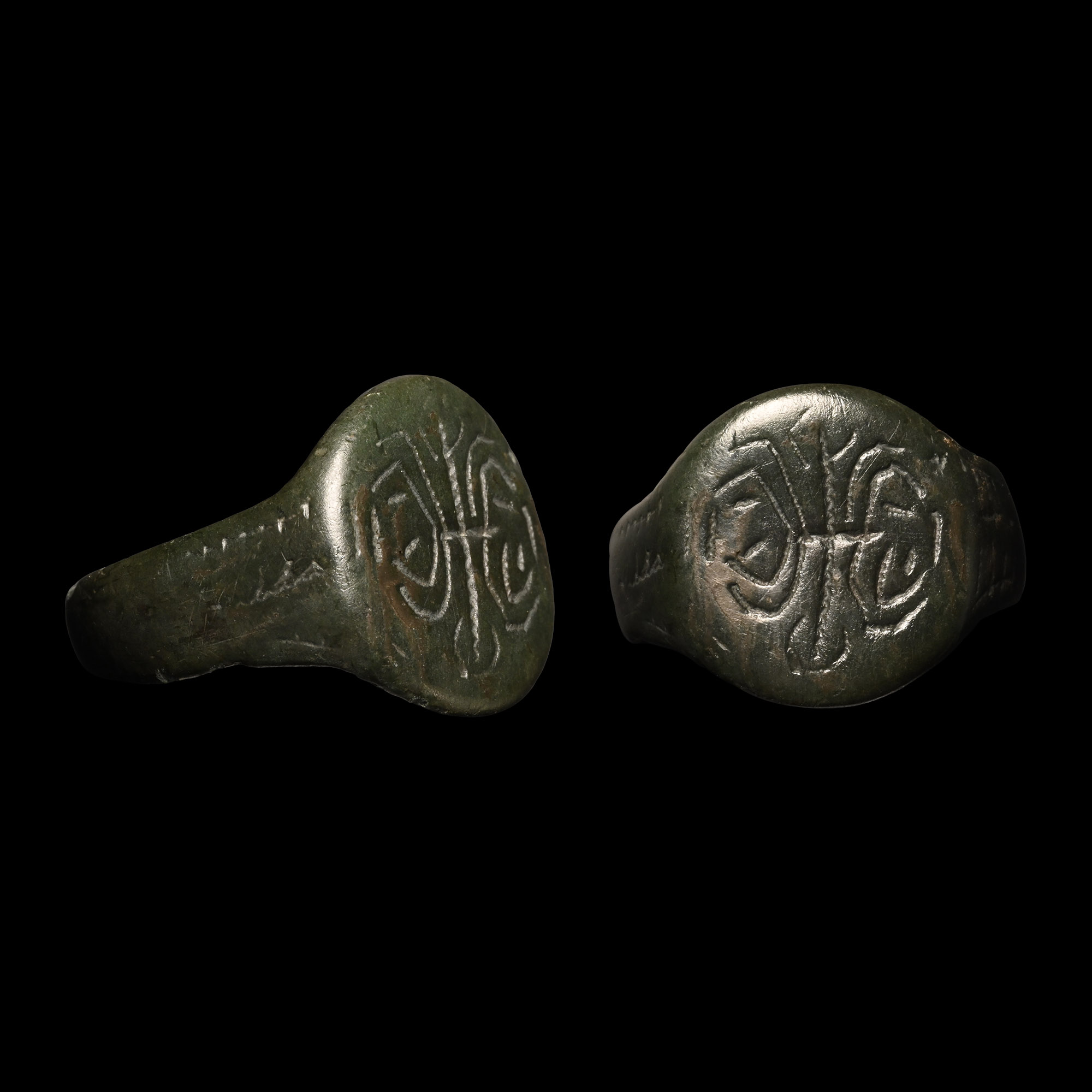Medieval Bronze Decorated Ring