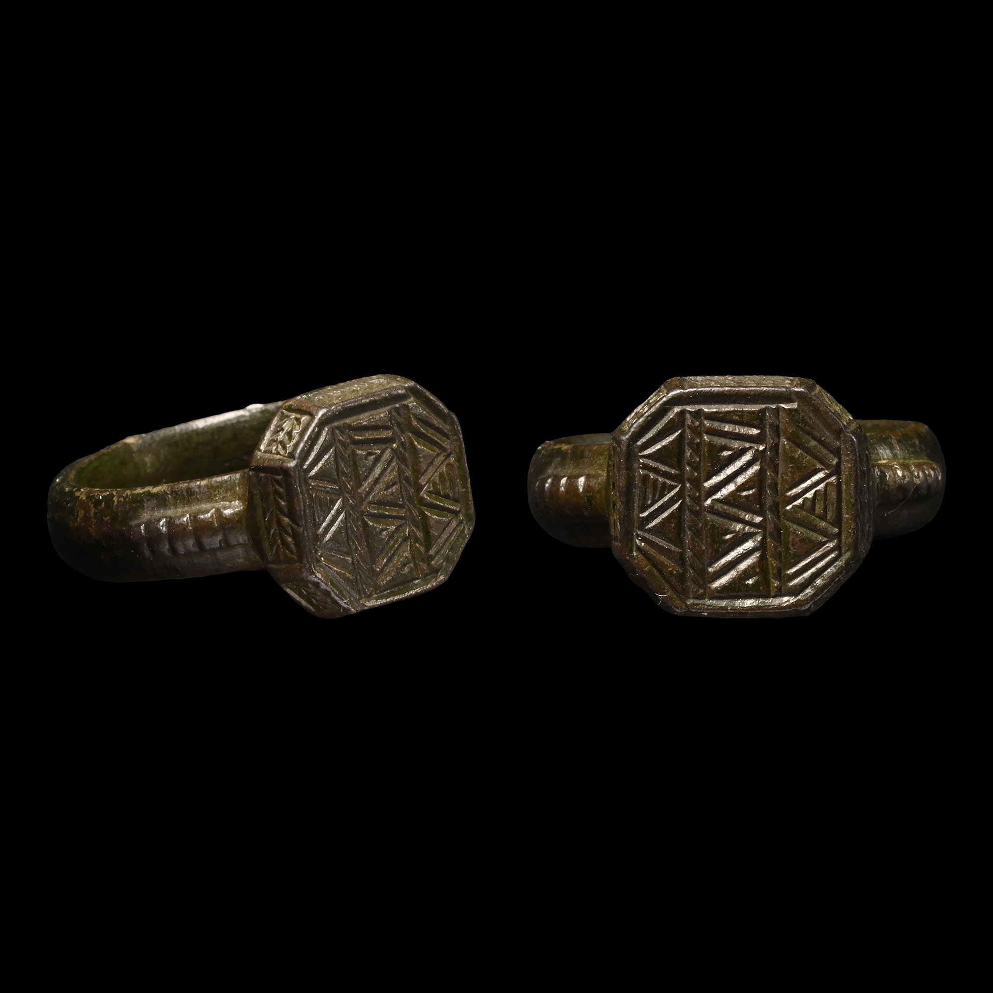 Medieval Bronze Ring with Zig-Zag Decoration
