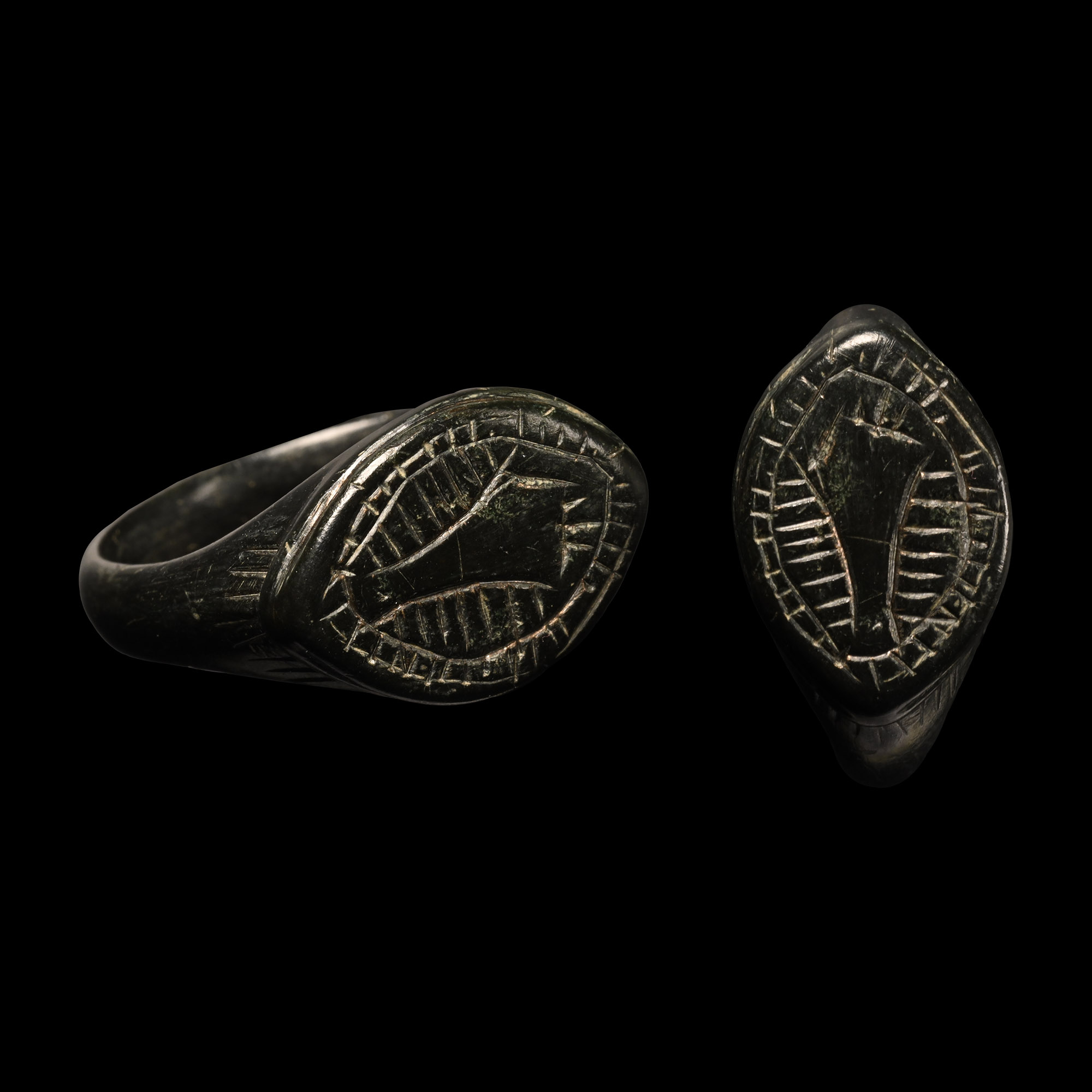 Medieval Bronze Ring with Clenched Fist