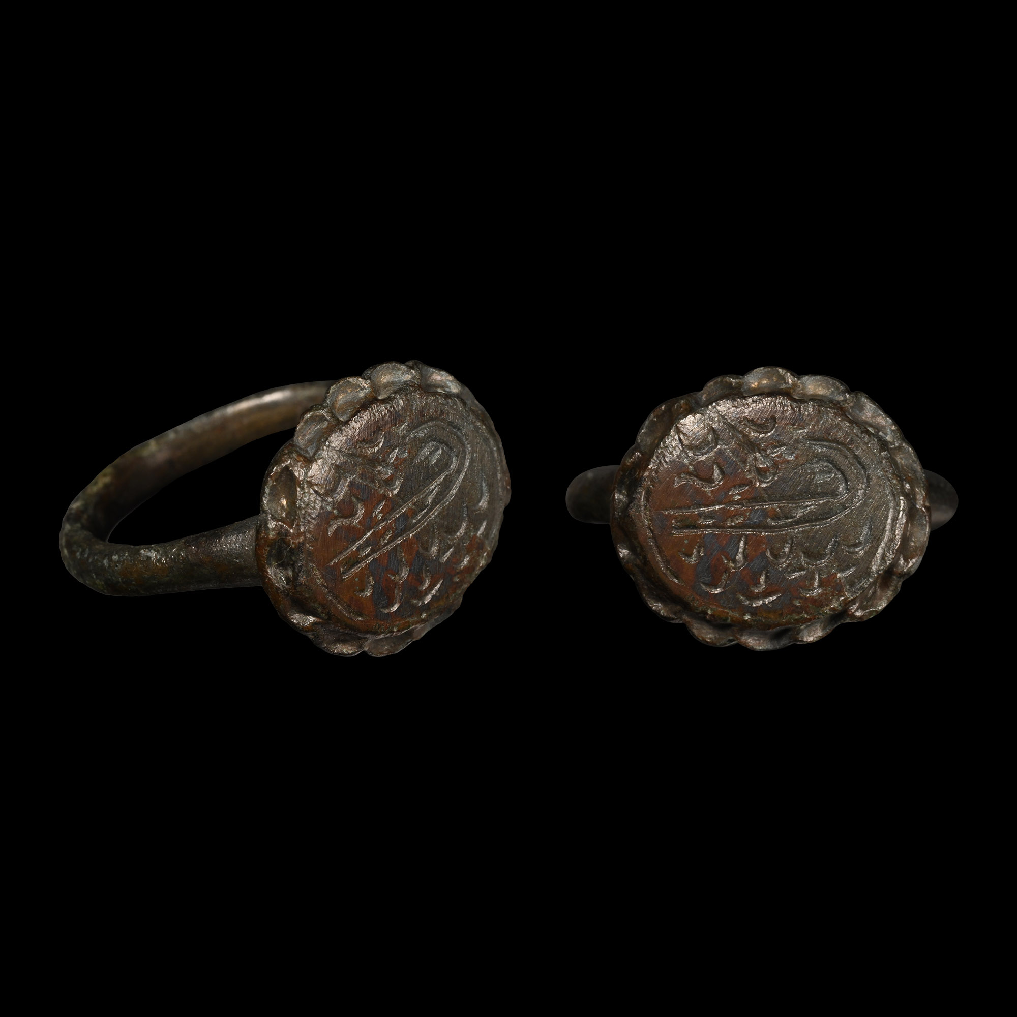 Medieval Bronze Ring with Boat