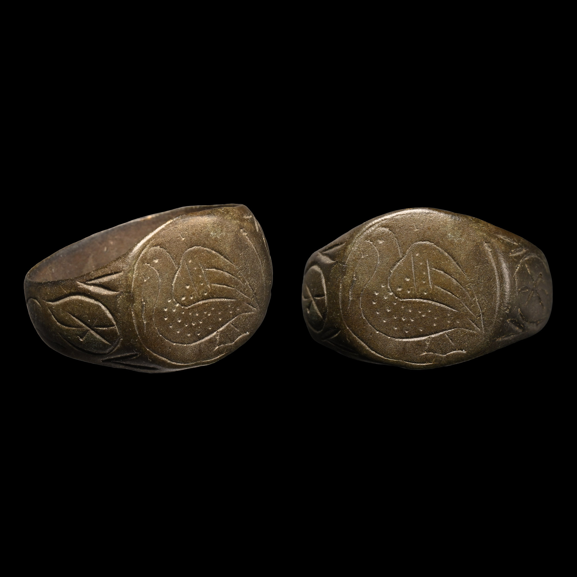 Byzantine Bronze Ring with Bird