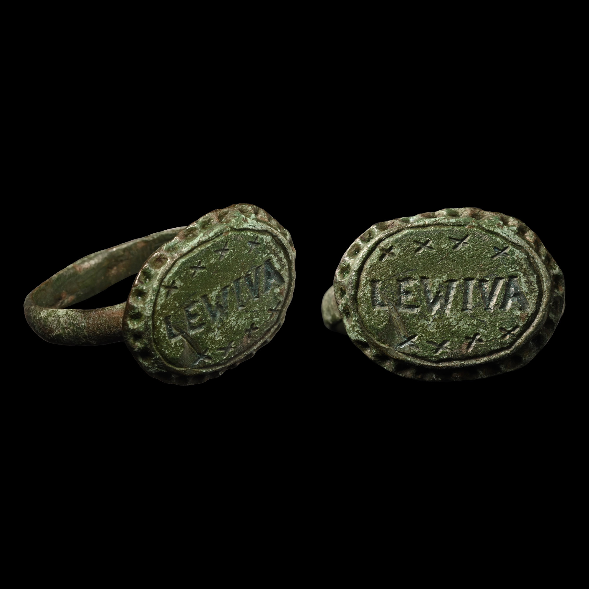 Medieval Bronze Ring with 'LEWIVA'