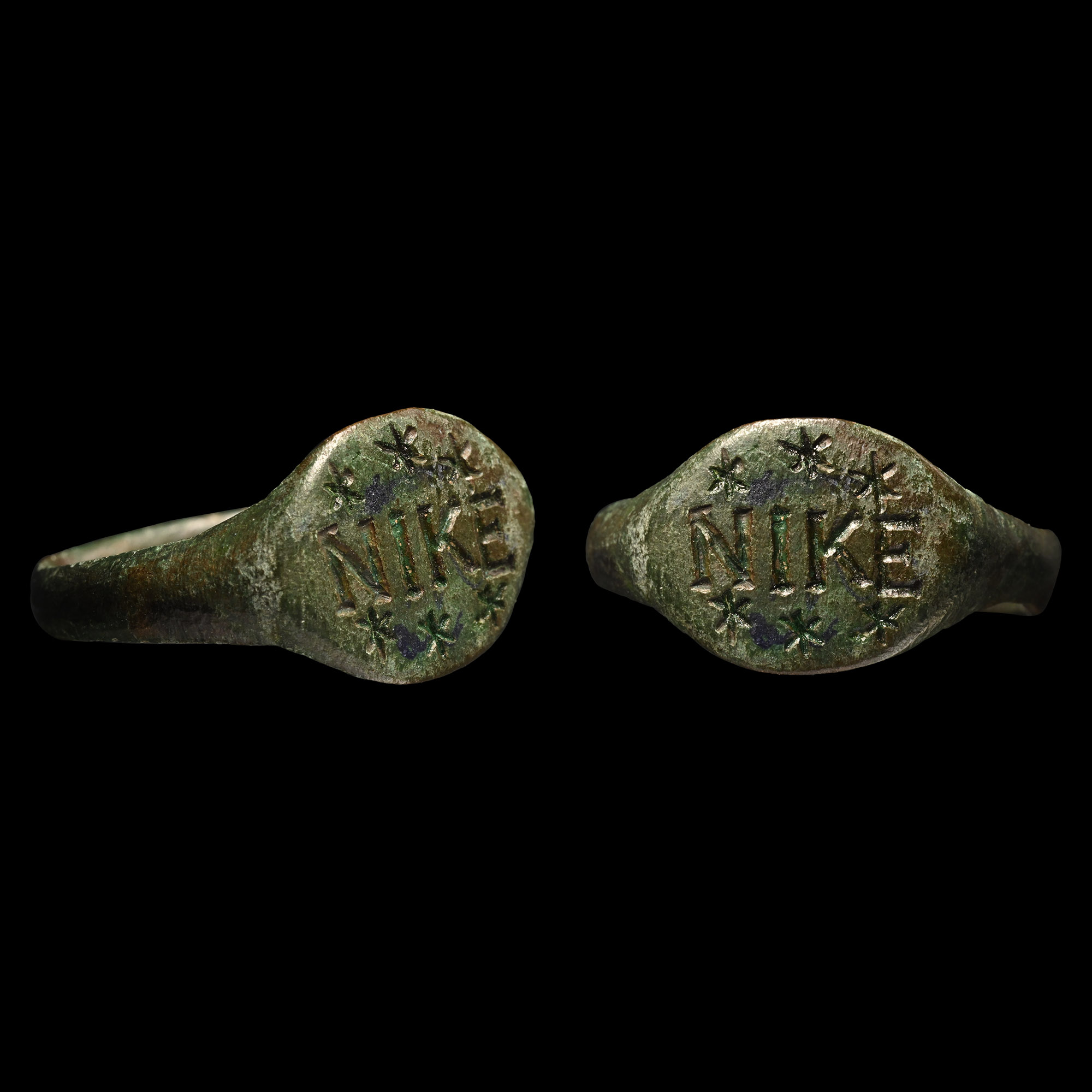 Roman Bronze Ring with NIKE