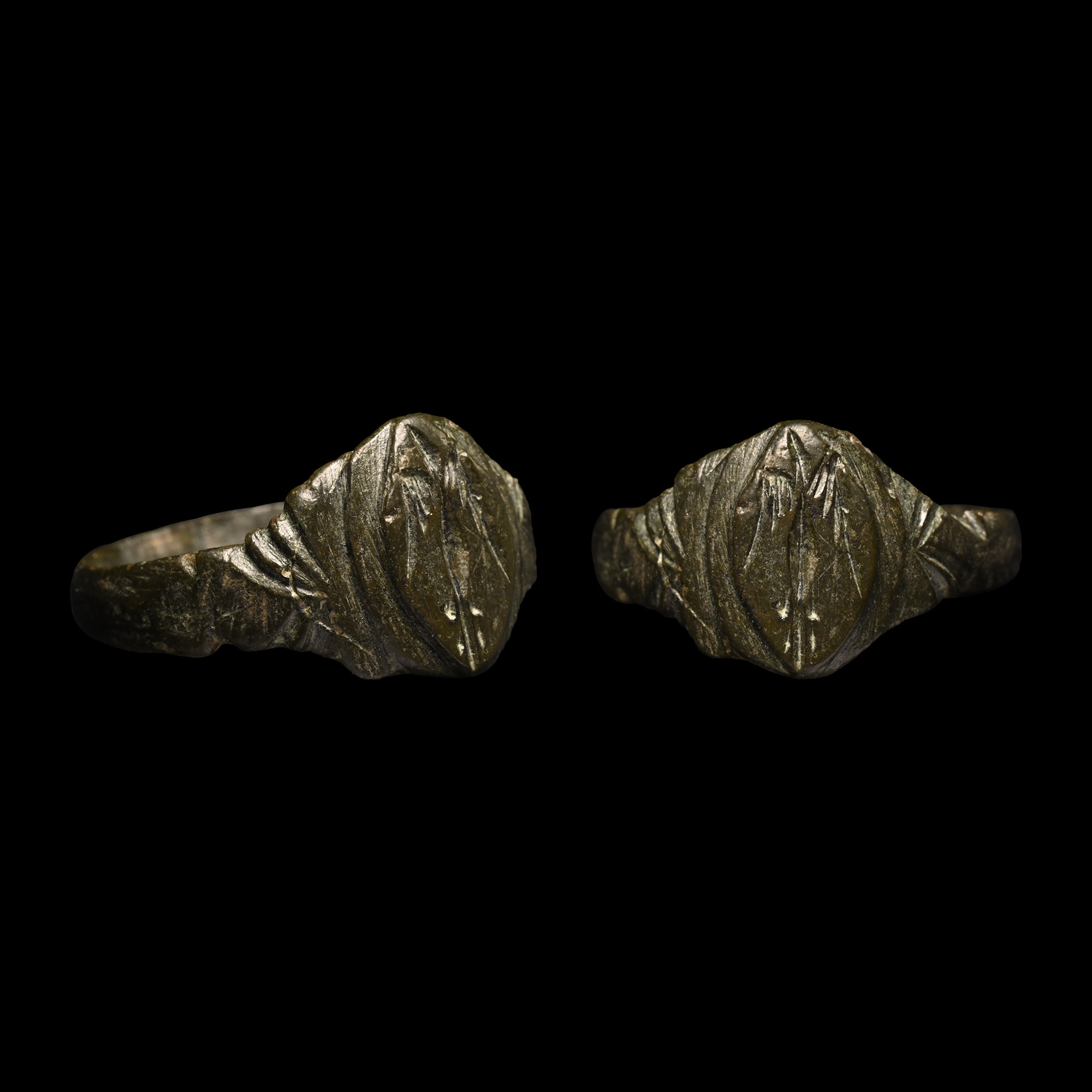 Medieval Bronze Ring with Bird