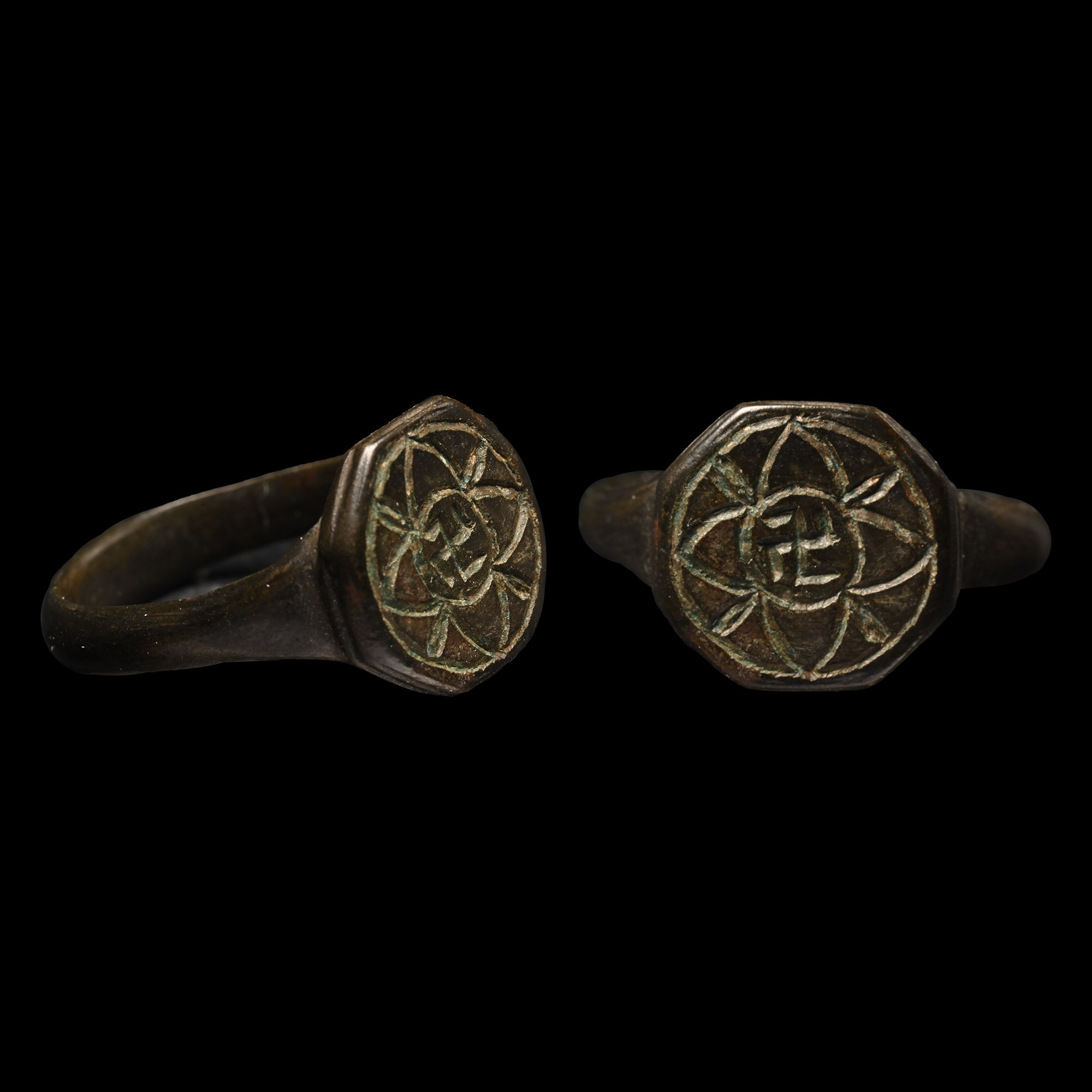 Late Roman Bronze Ring with Fylfot