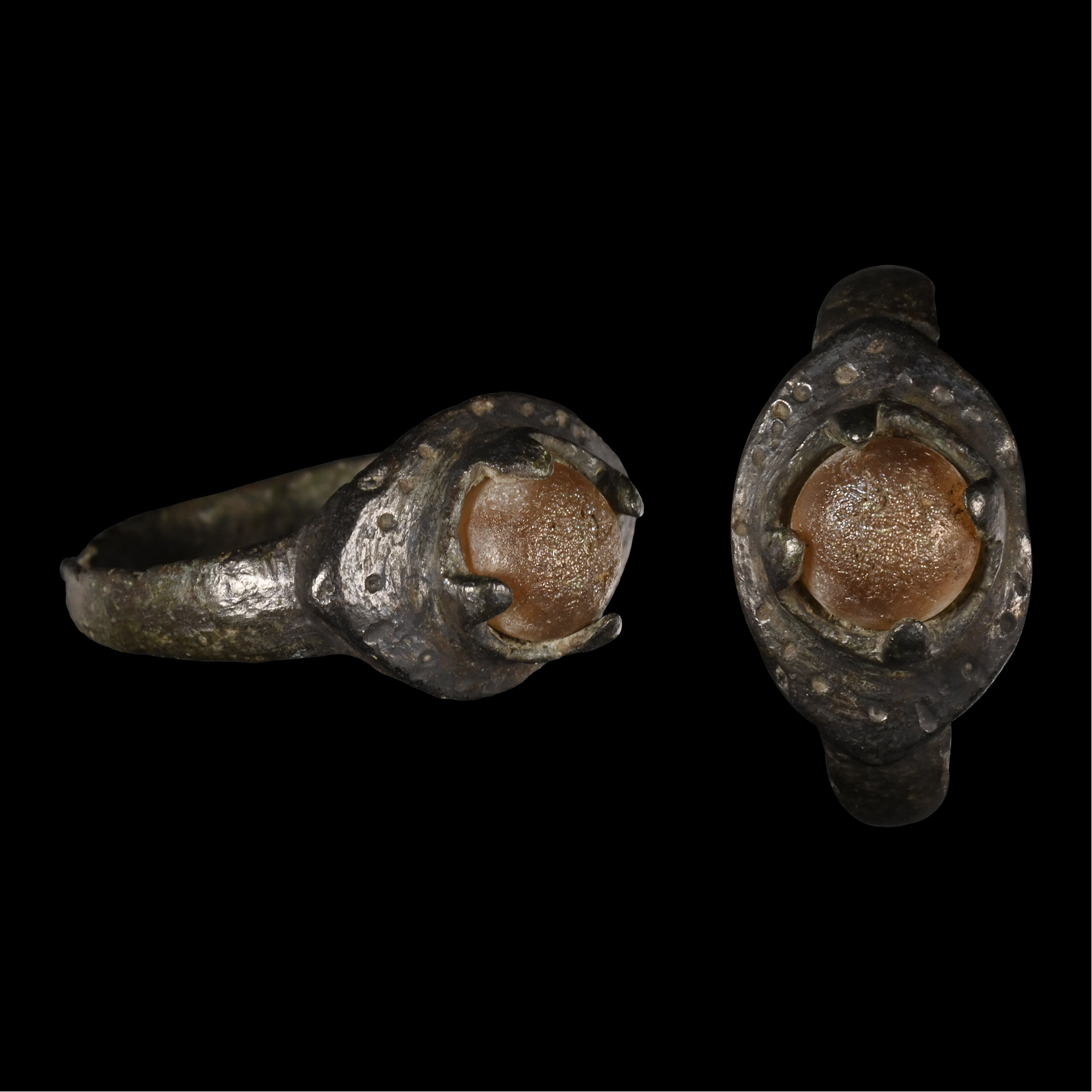 Viking Age Bronze Ring with Cabochon