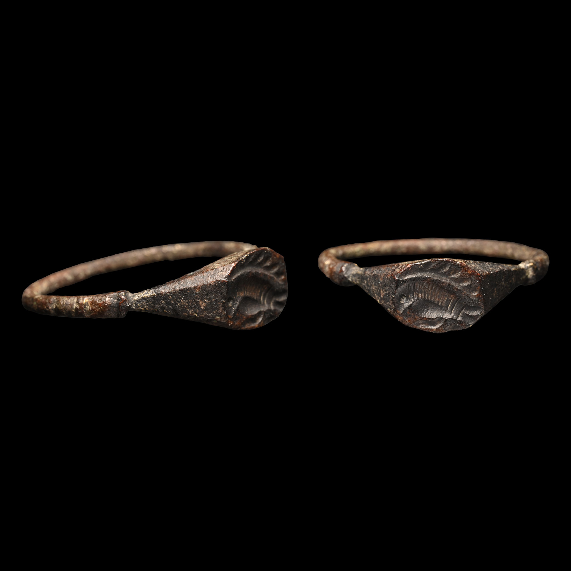 Large Saxon Period Bronze Ring with Porcupine