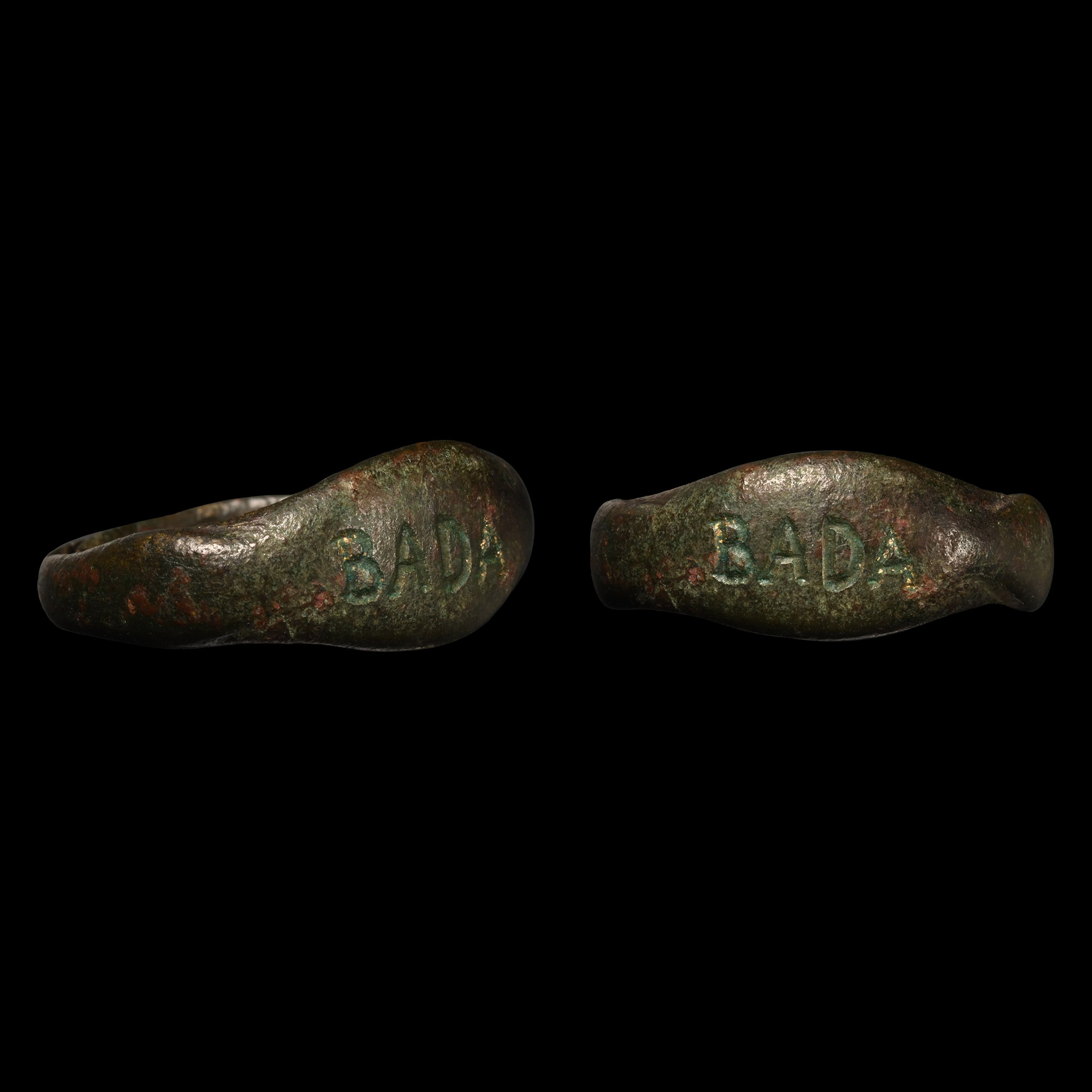 Late Roman Bronze Ring with BADA