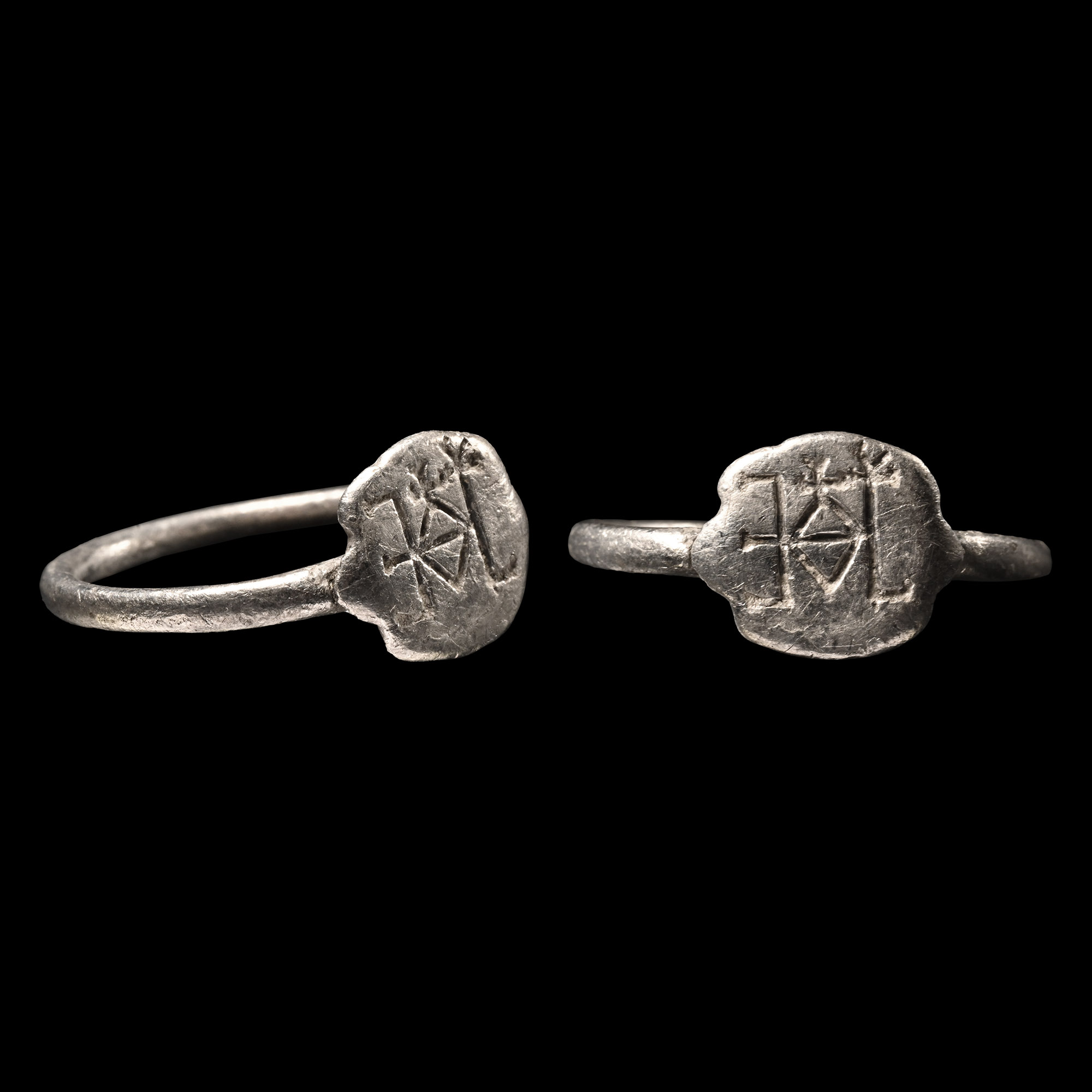 Byzantine Silver Ring with Monogram