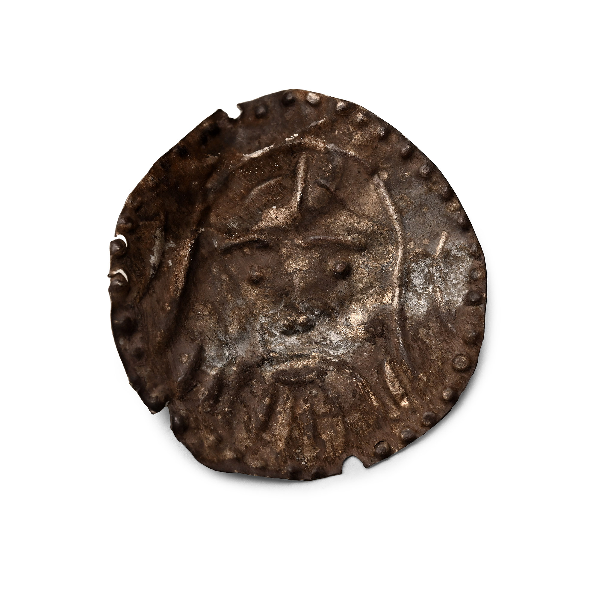 Medieval Silver Mask Applique