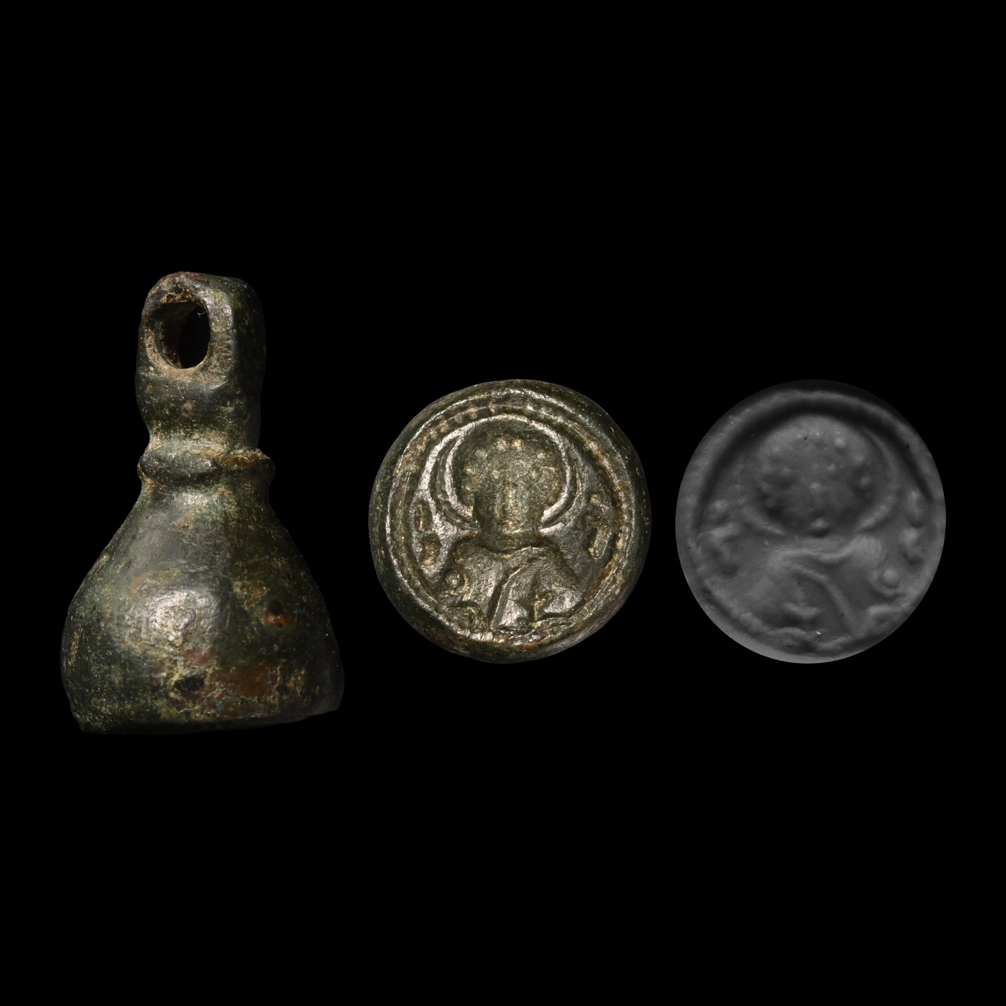 Byzantine Bronze Seal with Saint