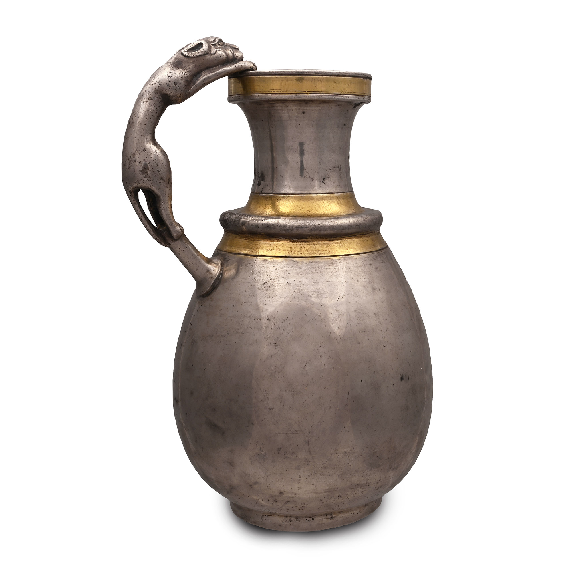 Sasanian Silver-Gilt Wine Vase with Handle