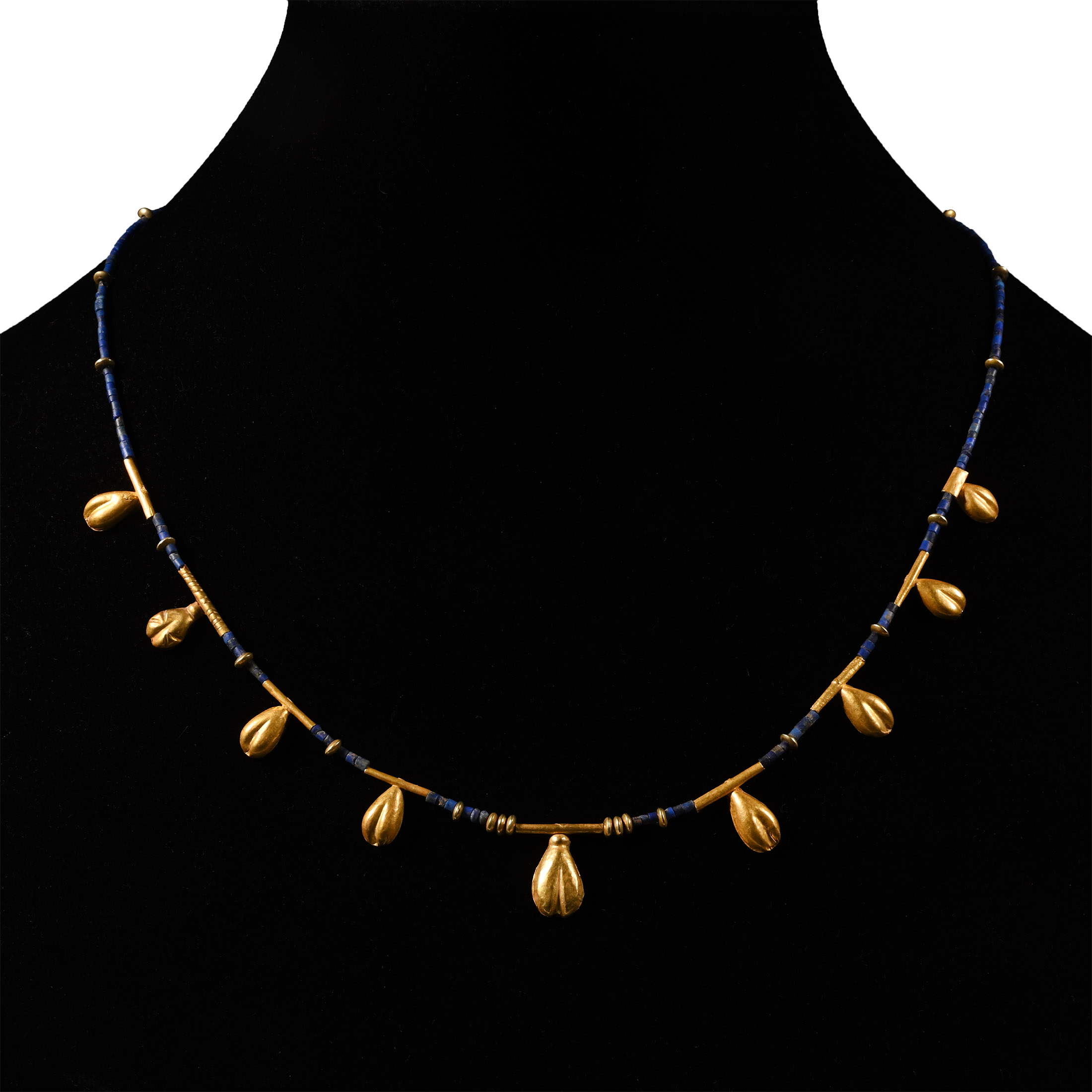 Hellenistic Gold and Lapis Lazuli Bead Necklace