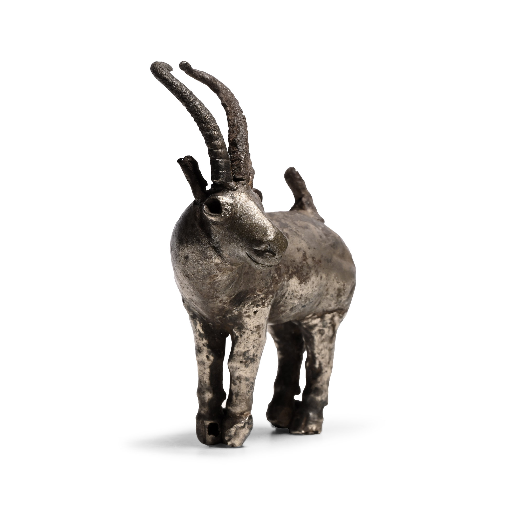 Proto-Elamite Silver Ibex Pendant