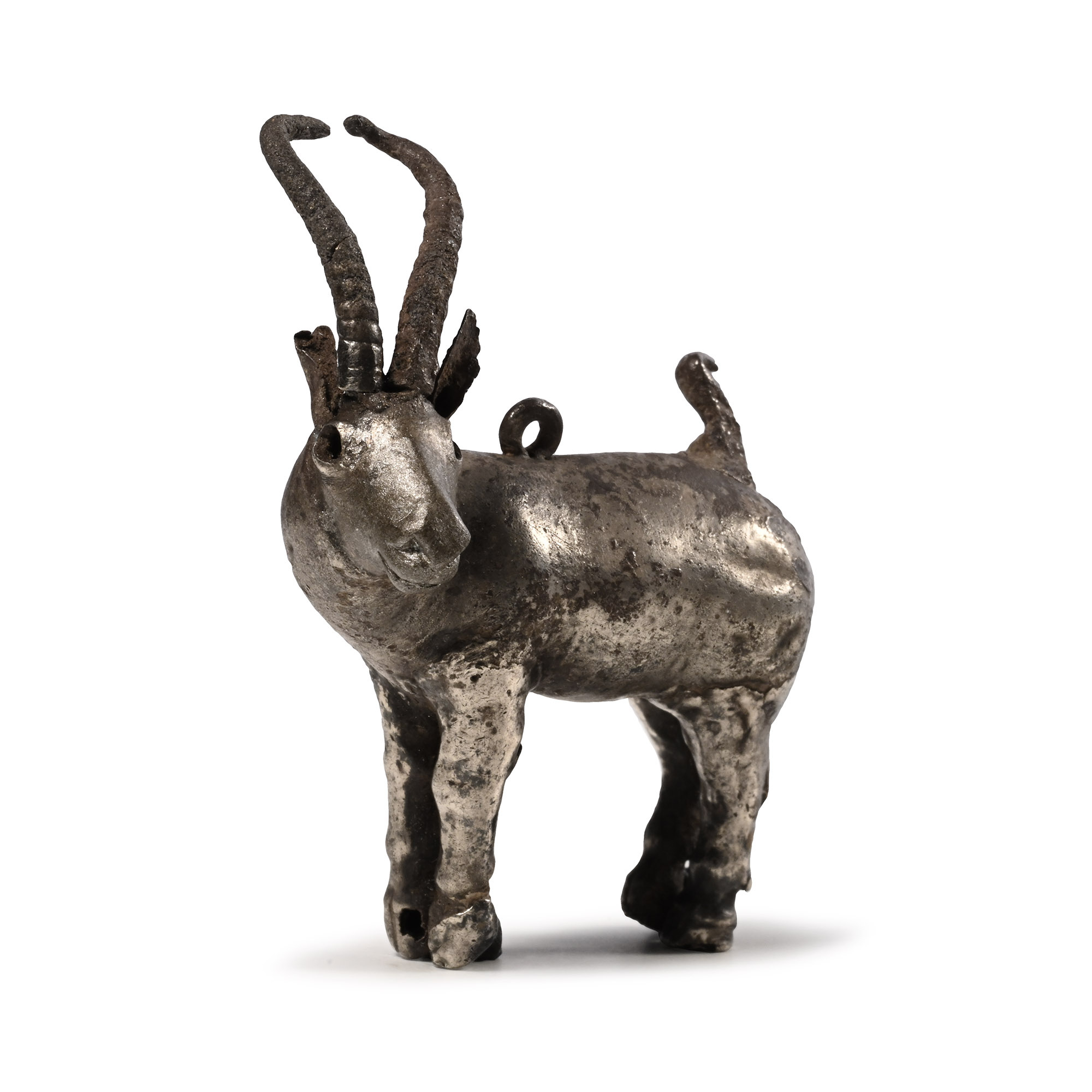 Proto-Elamite Silver Ibex Pendant
