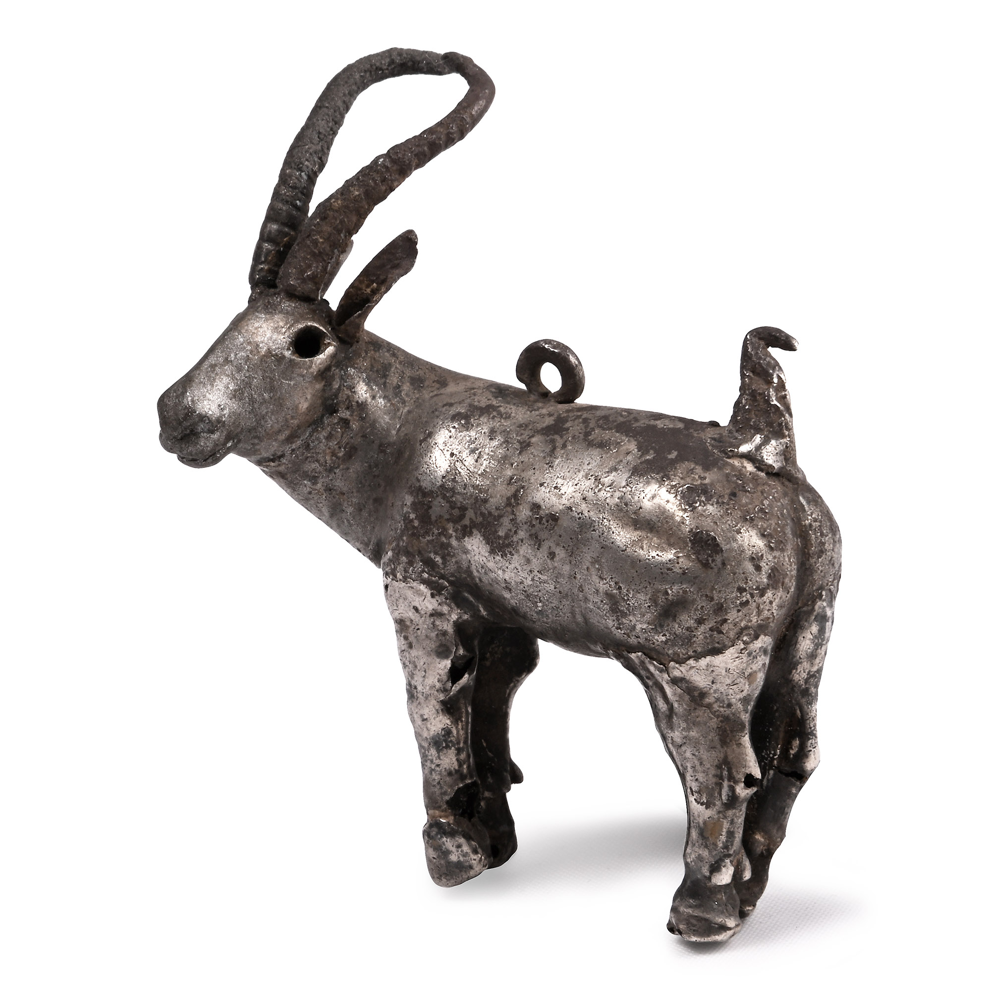Proto-Elamite Silver Ibex Pendant