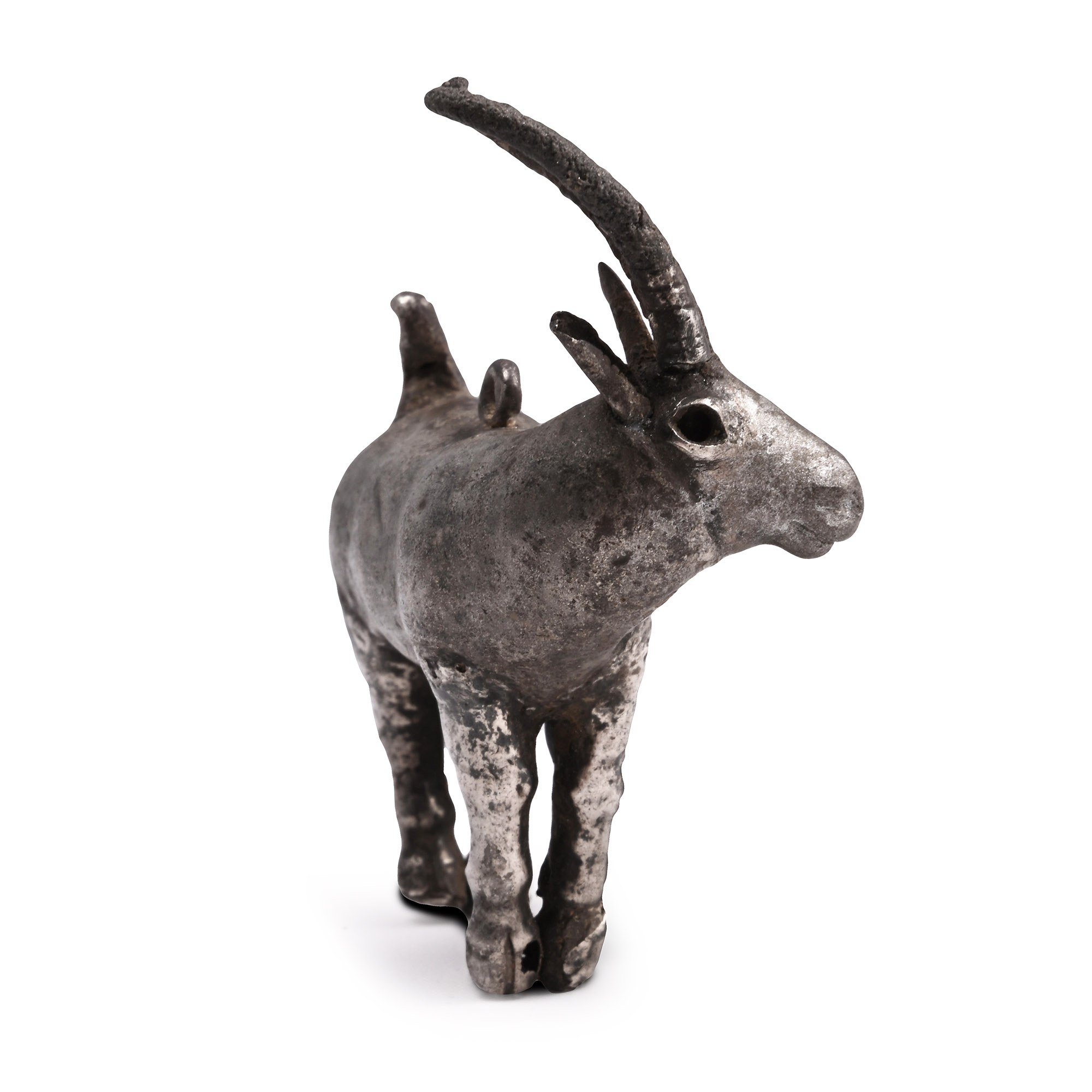 Proto-Elamite Silver Ibex Pendant