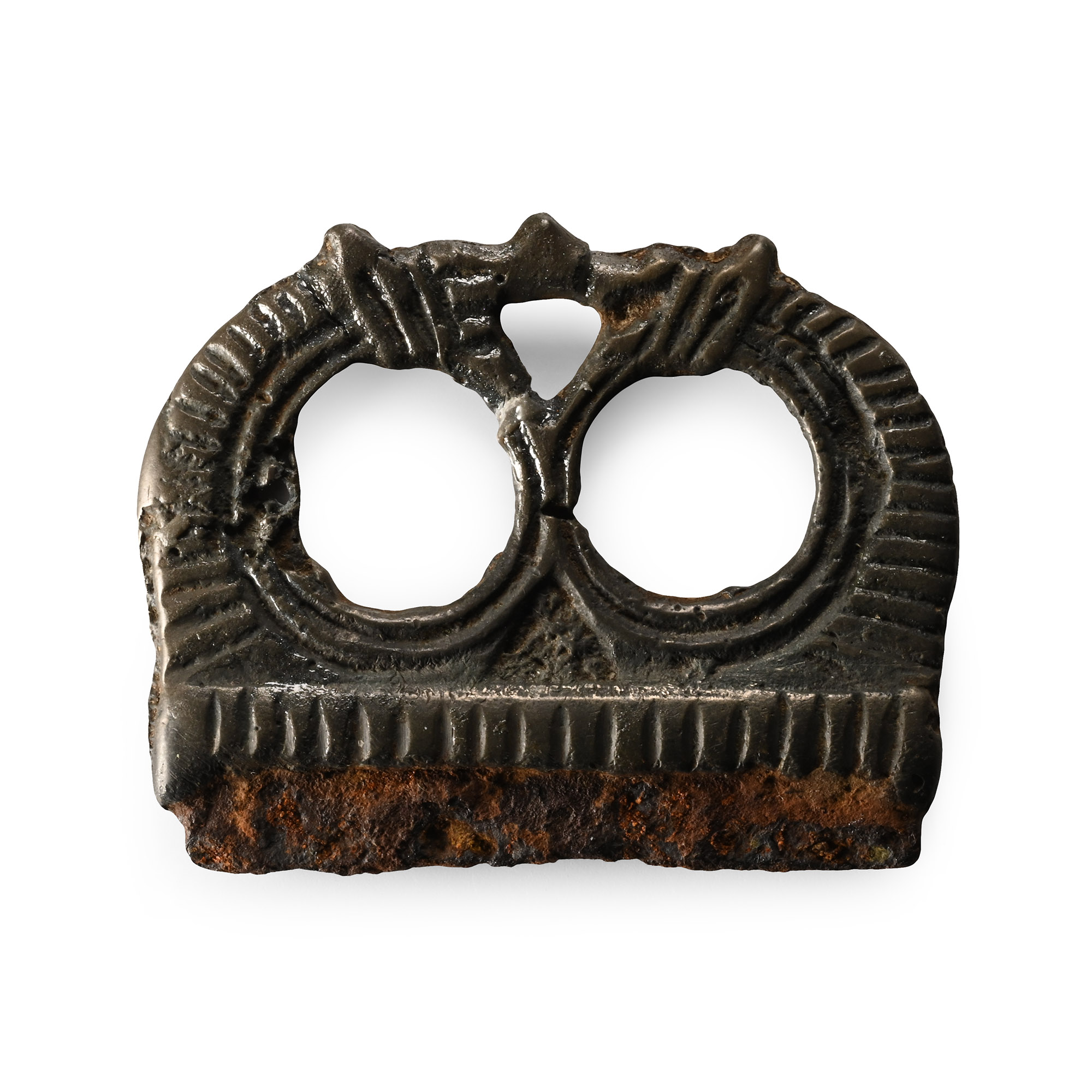Viking Bronze Handled Firesteel with Conjoined Horse Heads