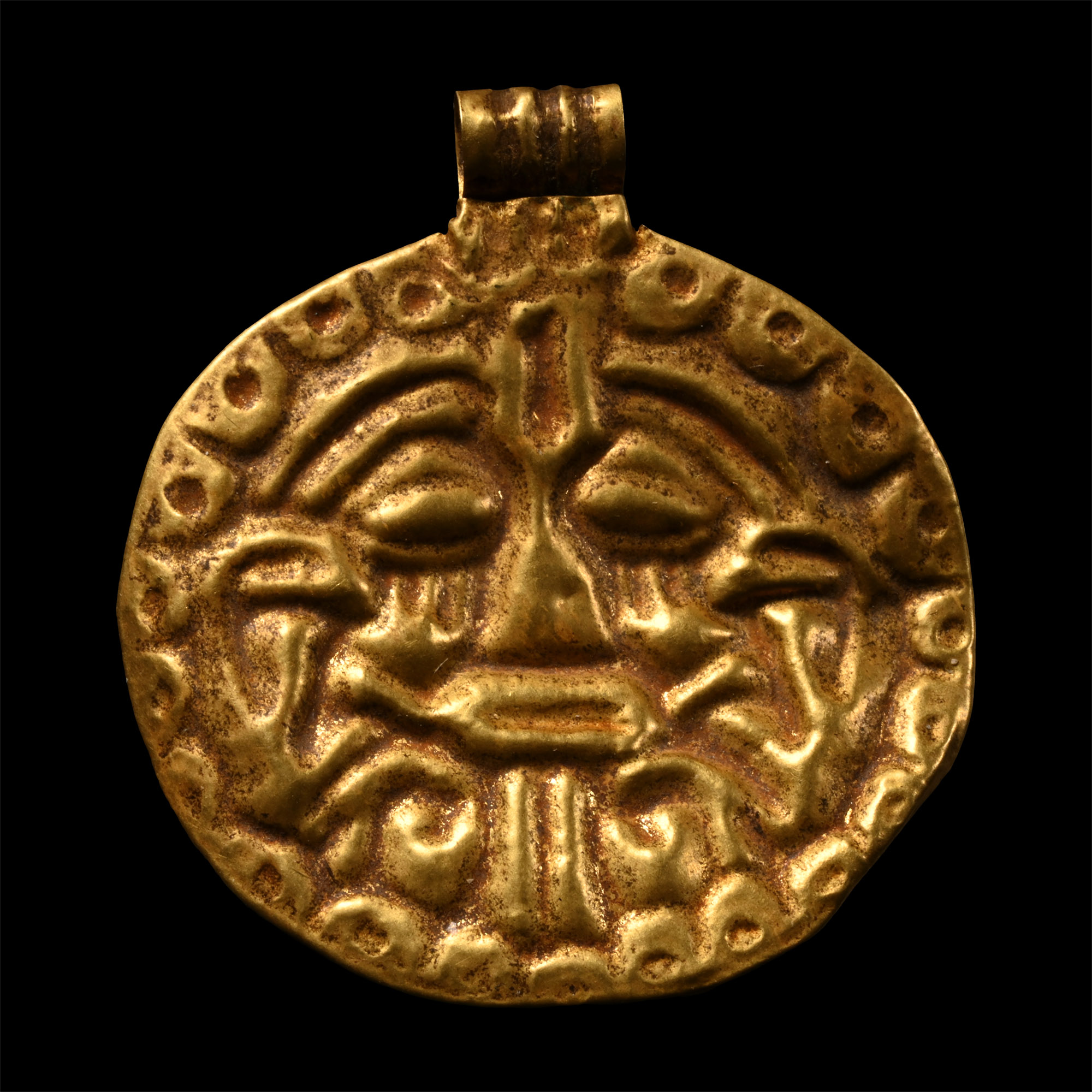 Viking Age Gold Pendant with Face