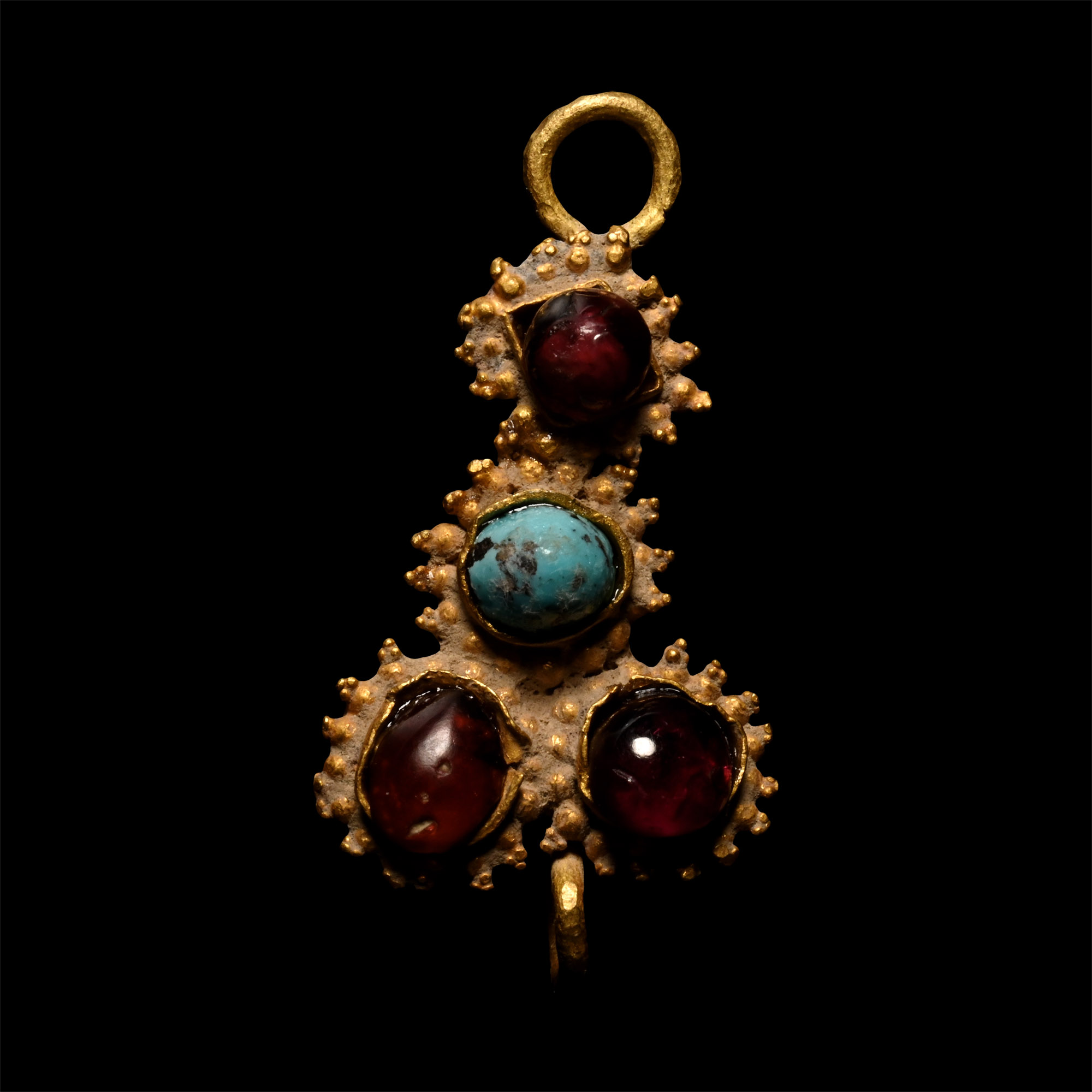 Western Asiatic Gold Pendant with Cabochons