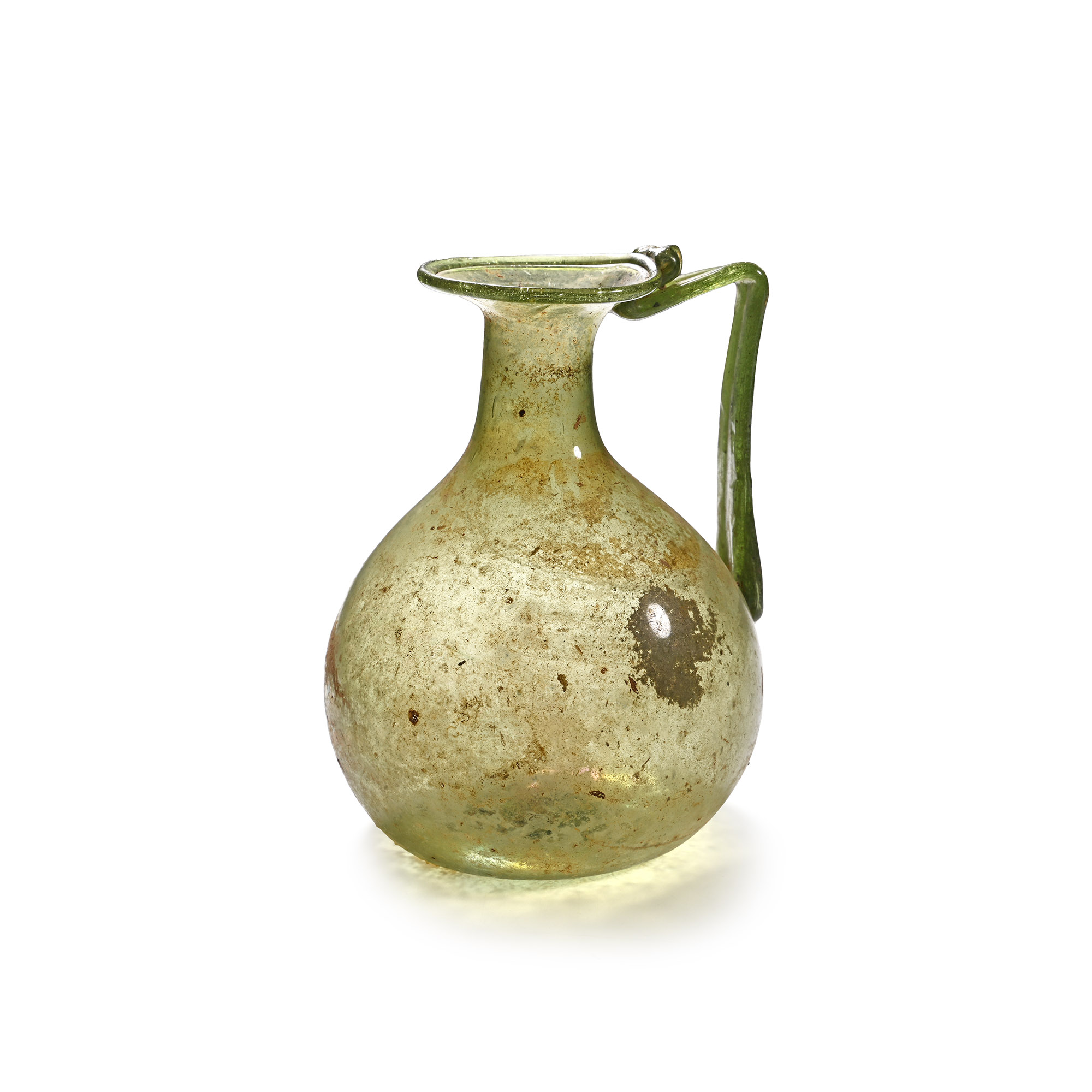 Roman Translucent Green Glass Flask