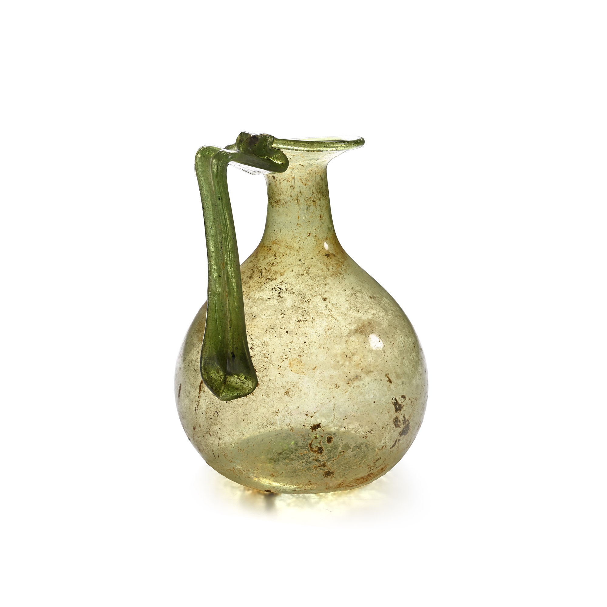 Roman Translucent Green Glass Flask