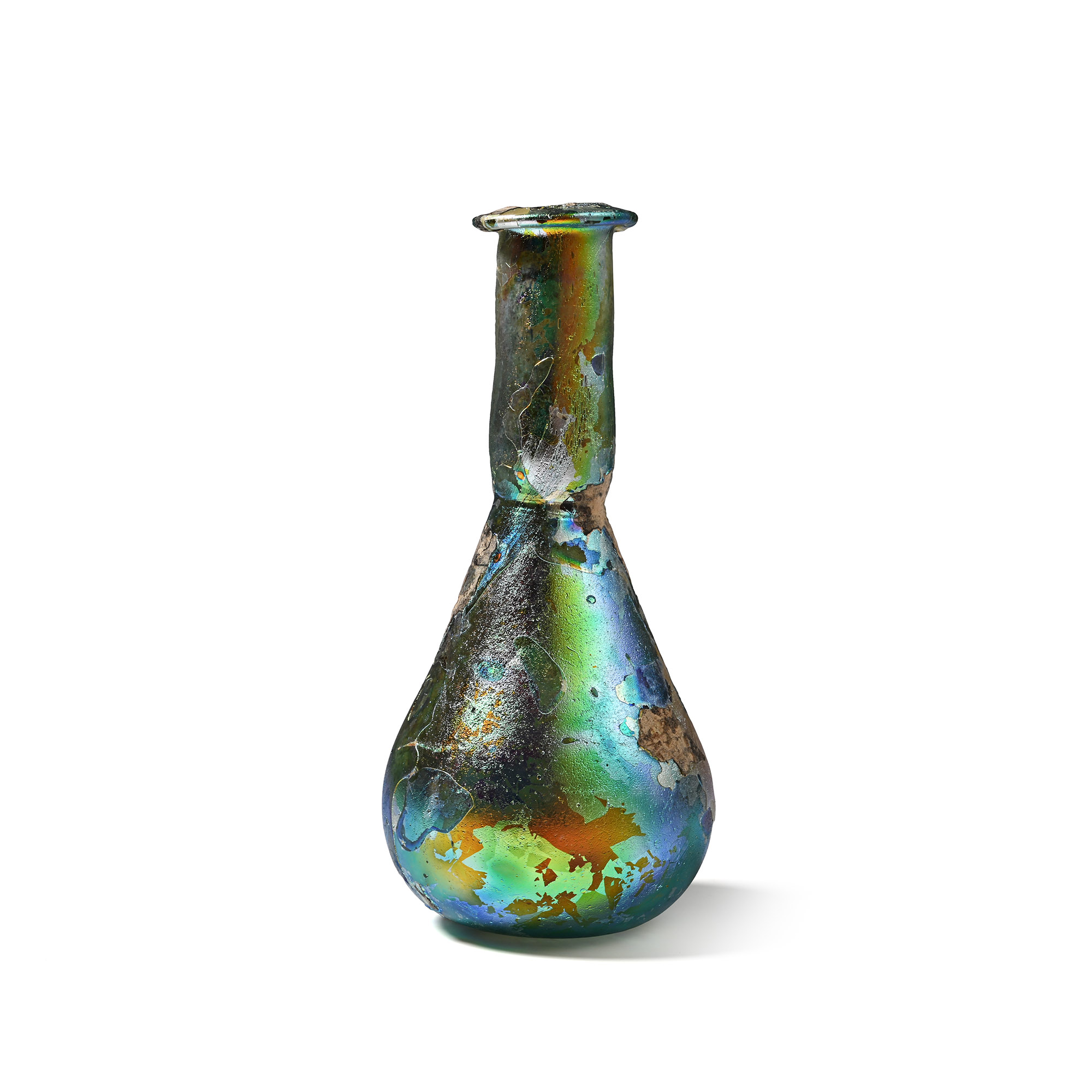 Roman Glass Flask with Iridescence
