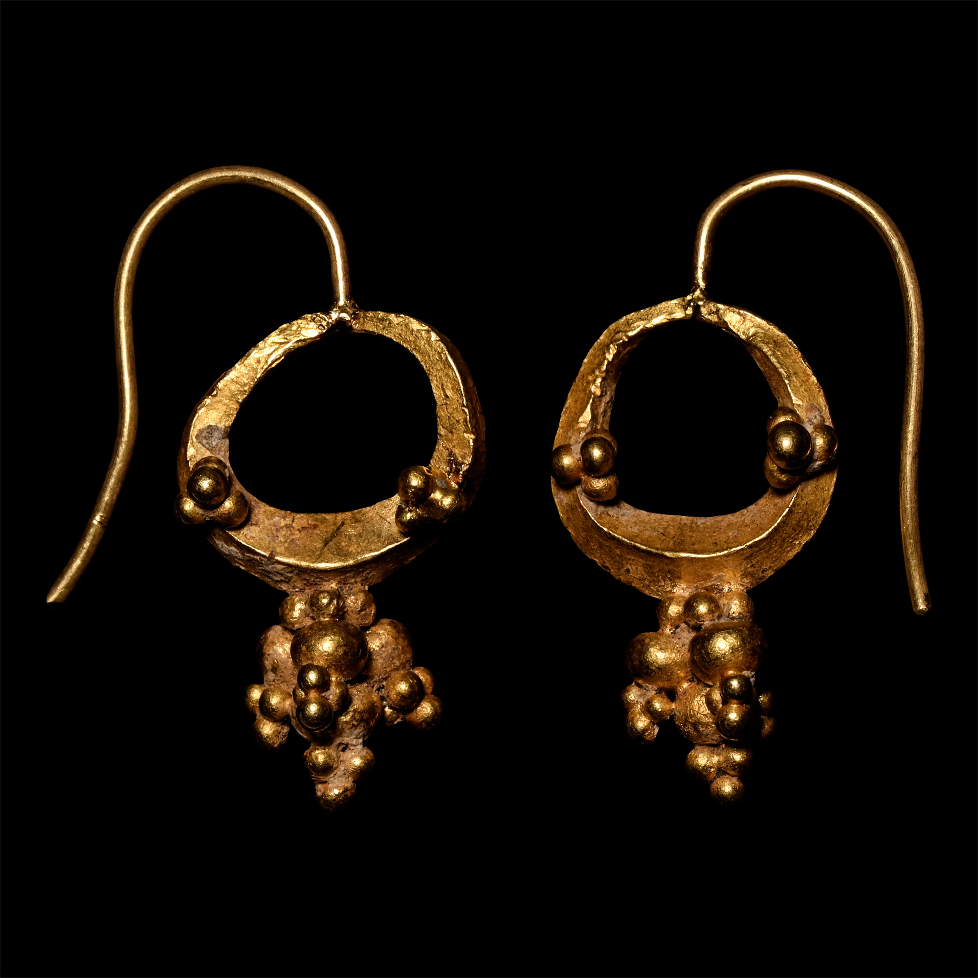 Roman Heavy Gold Earring Pair