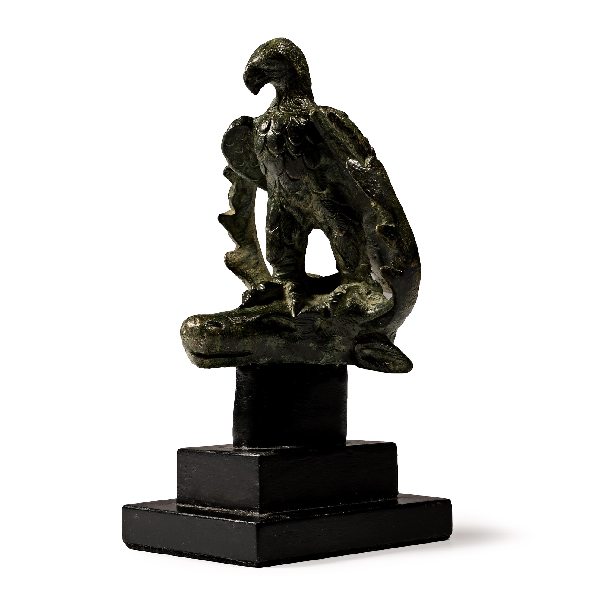 Roman Bronze Jupiter Dolichenus Eagle on the Head of a Stag