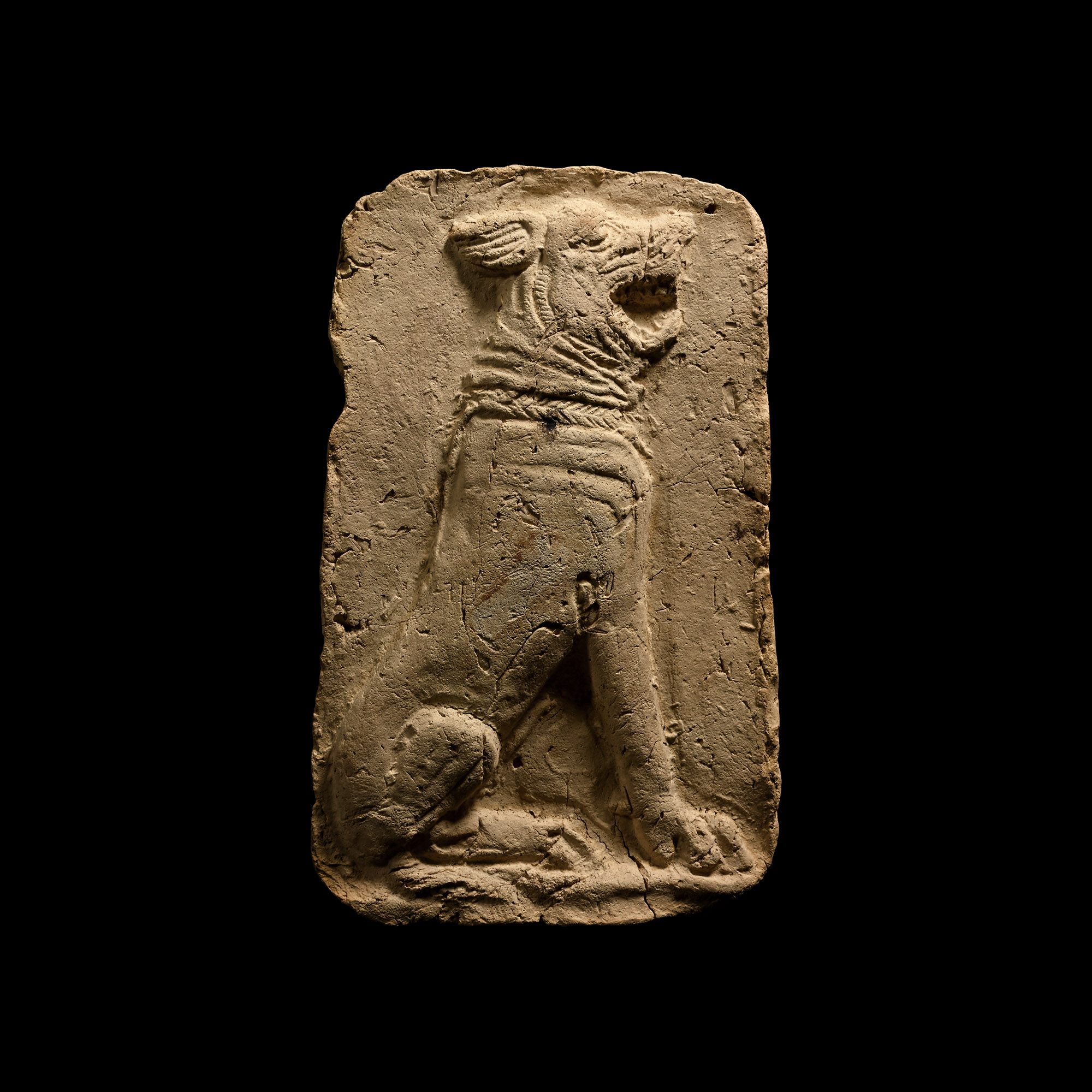 Old Babylonian Terracotta Plaque of a Mastiff Dog