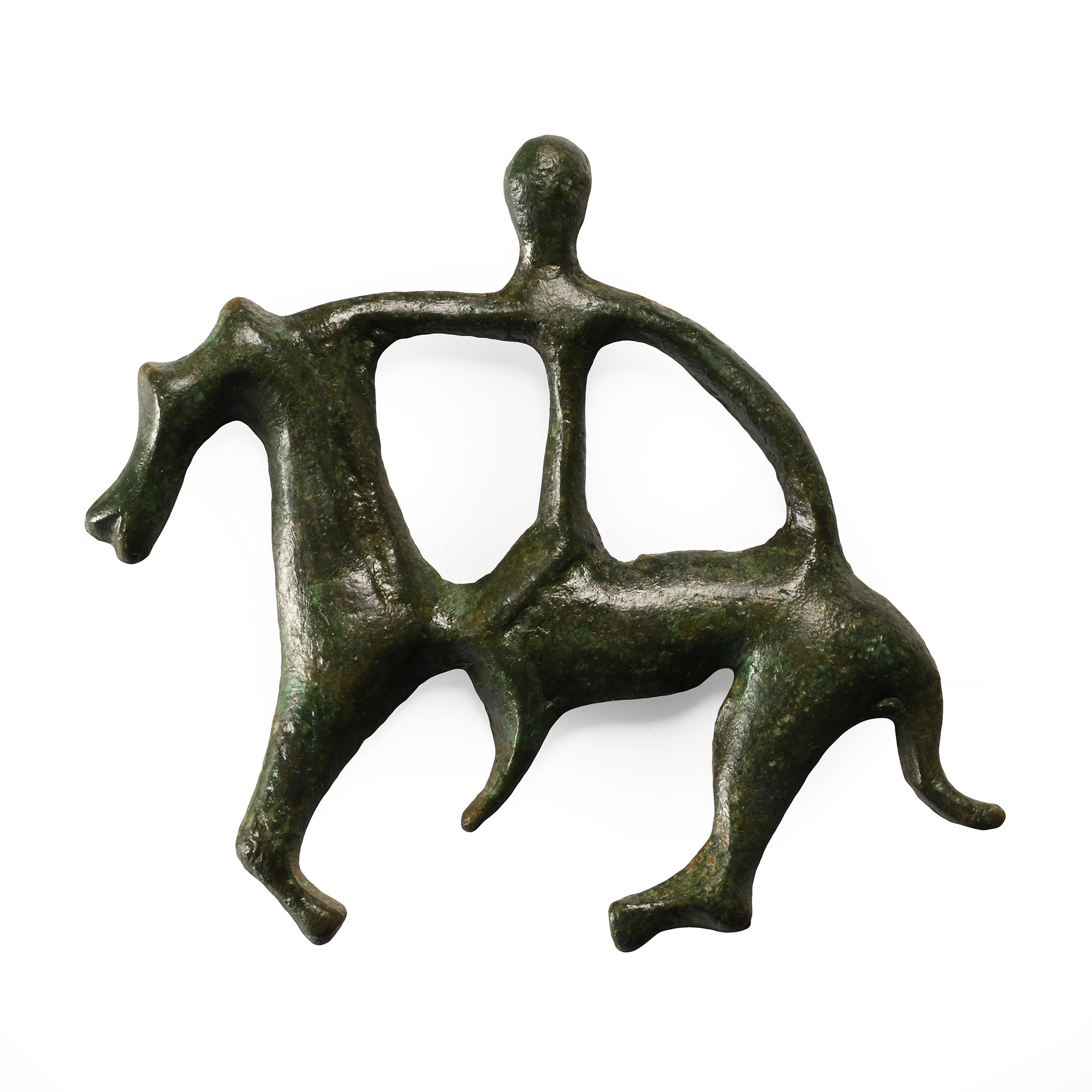 Viking Period Bronze Horseman Appliqué