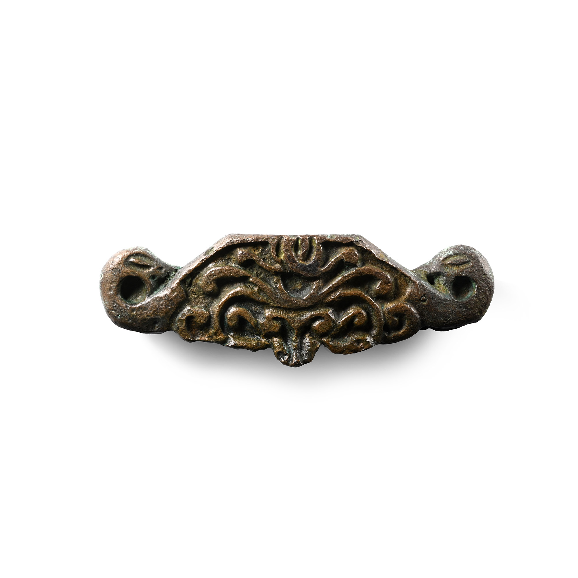 Viking Age Bronze Lower Sword Guard with Dragons