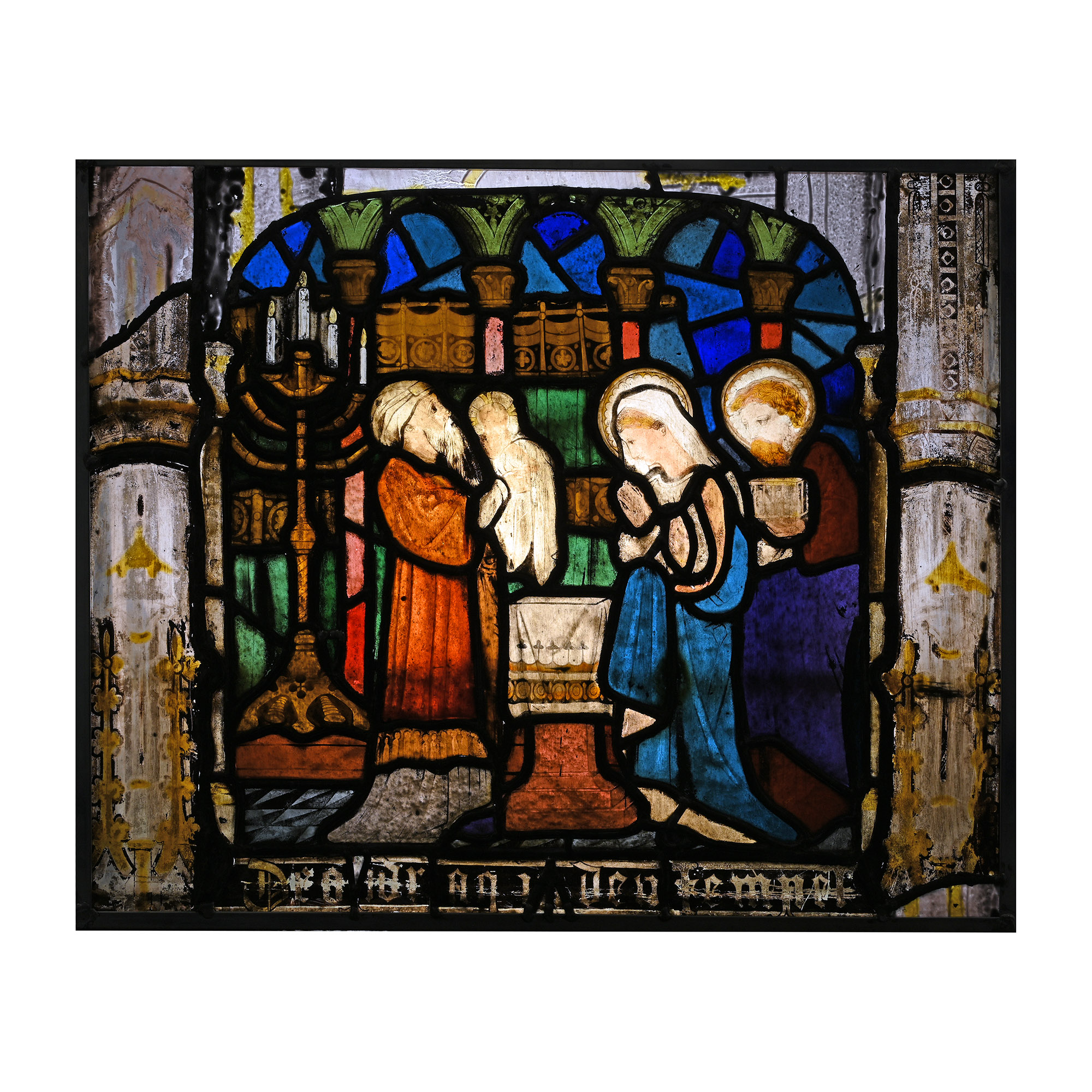Stained Glass Panel with the Presentation at the Temple